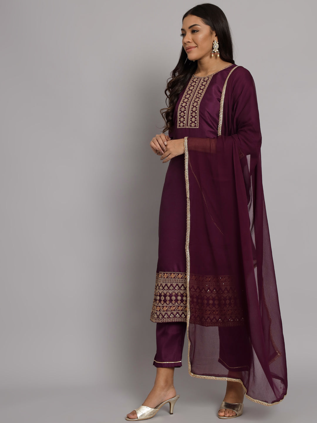 VredeVogel Silk Blend Heavy Zari Work Kurta and Trousers Pant Set