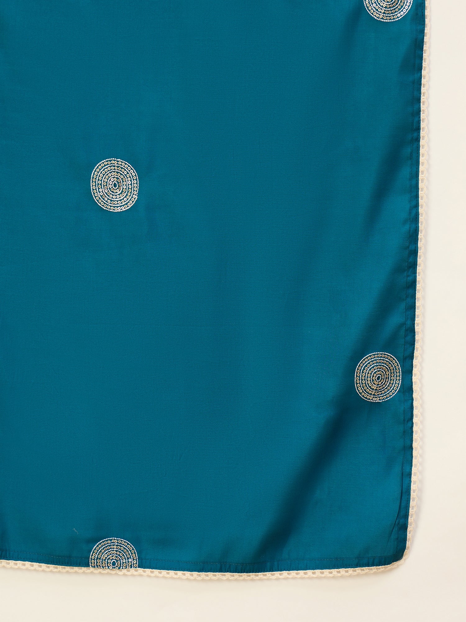 Ojaswi Women's Royal Teal Festive Embroidered Straight Kurta Set