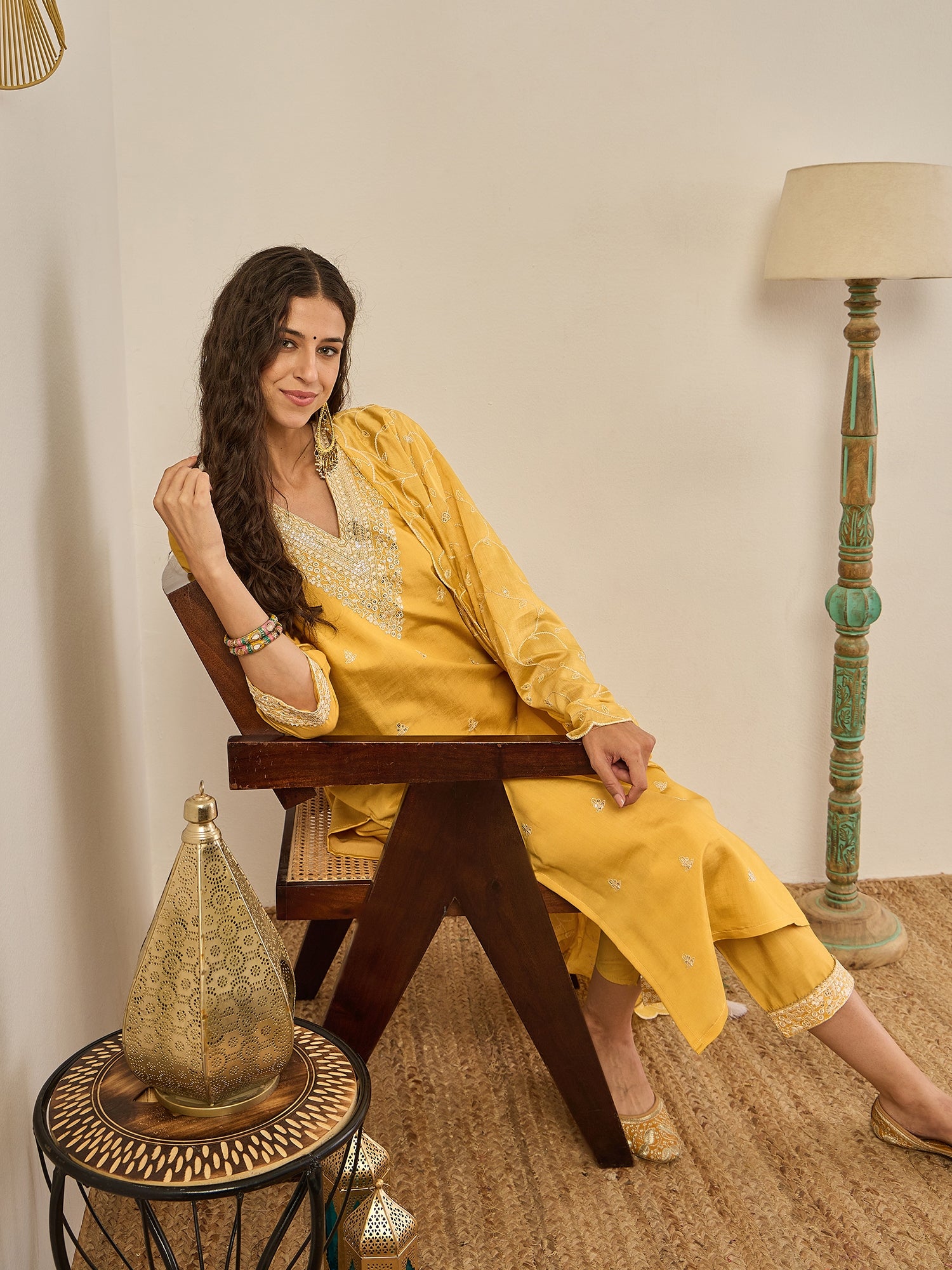 Swarnika Elegant Silk Blend Kurta Set with Chanderi Dupatta Ready to Wear Embroidered Party Wear Outfit