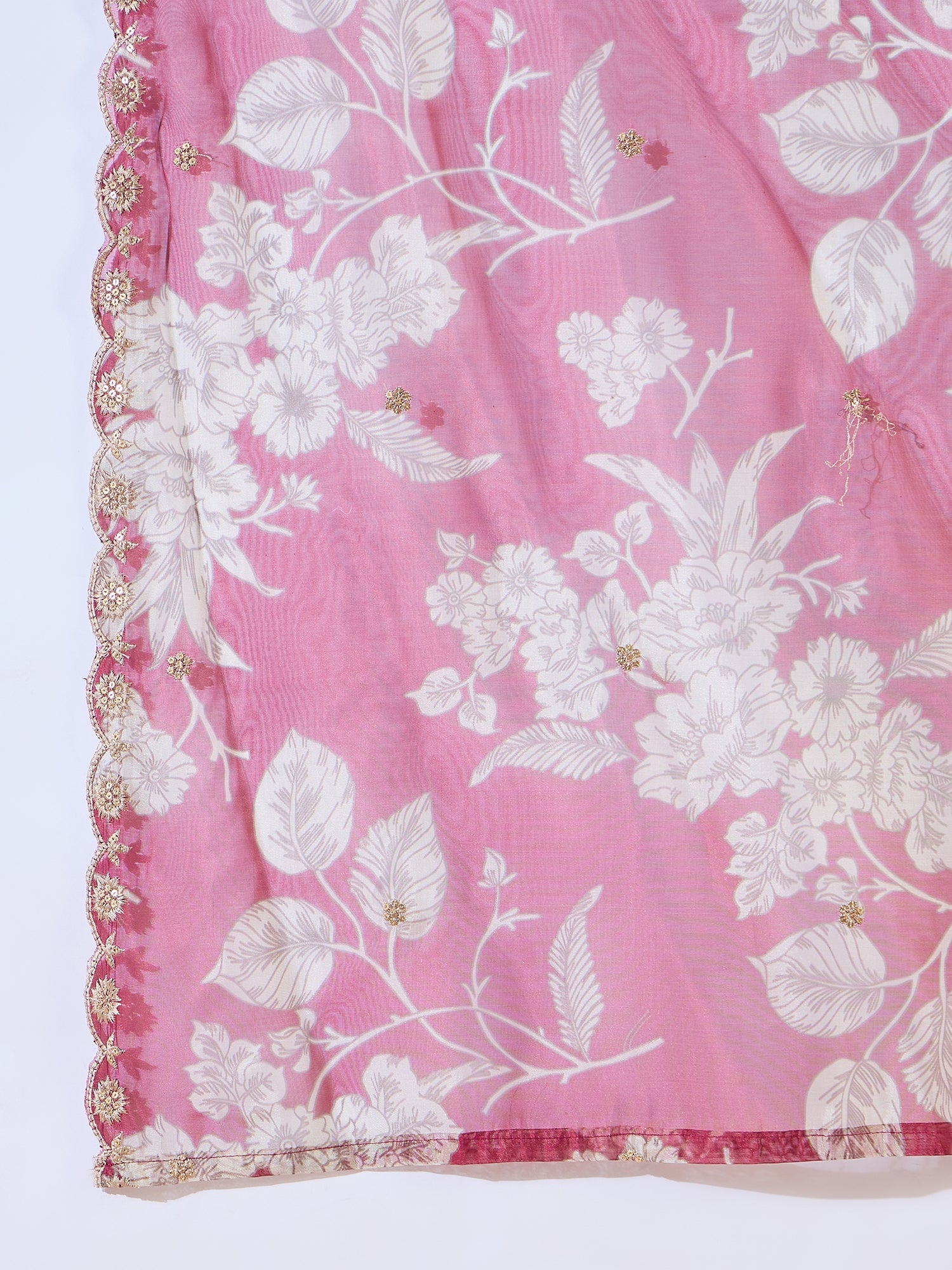 Chitra Charm Maroon Yoke Design Silk Blend Straight Suit With Dupatta