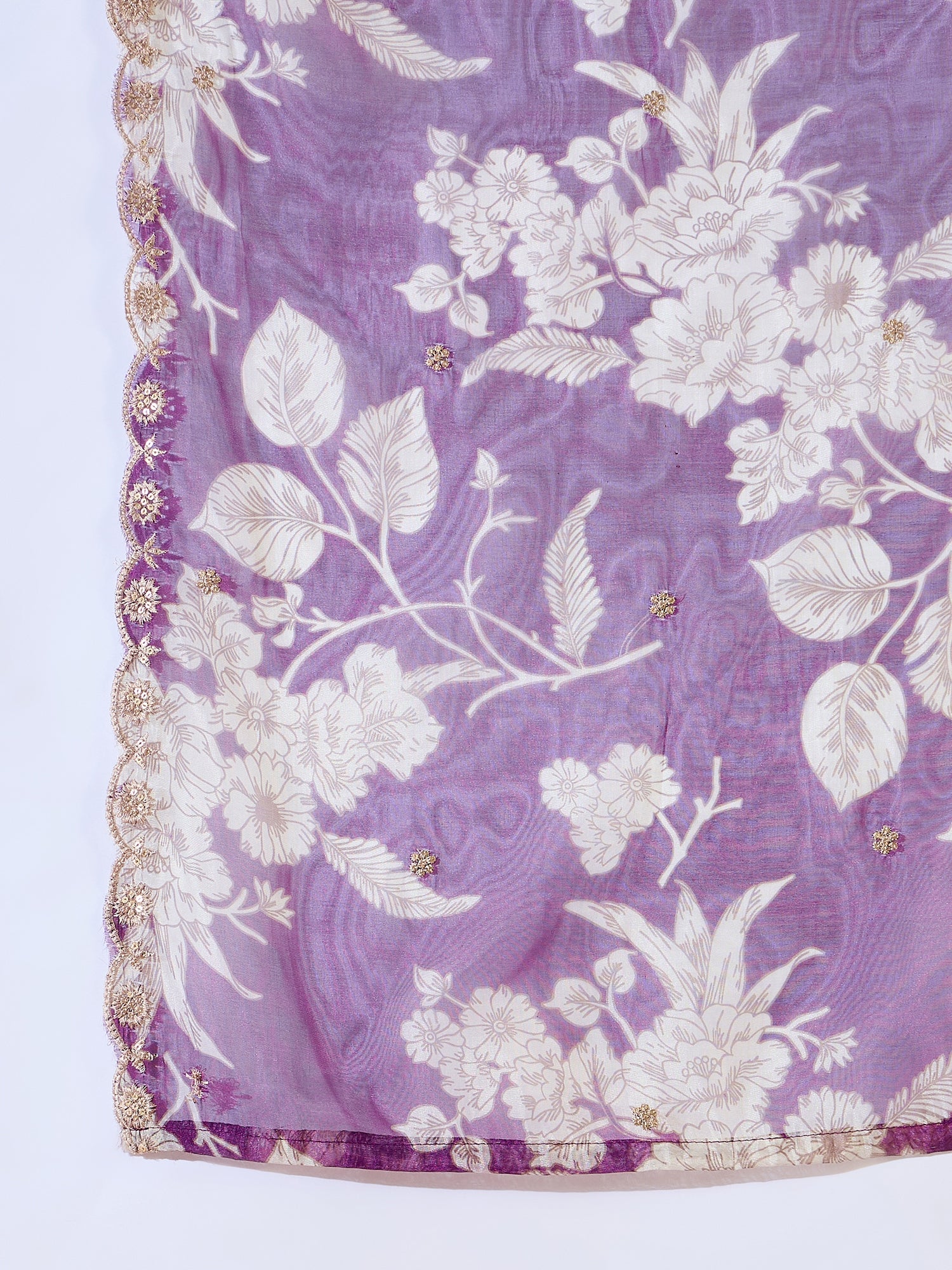 Kamakshi Charm Purple Yoke Design Silk Blend Straight Suit With Dupatta