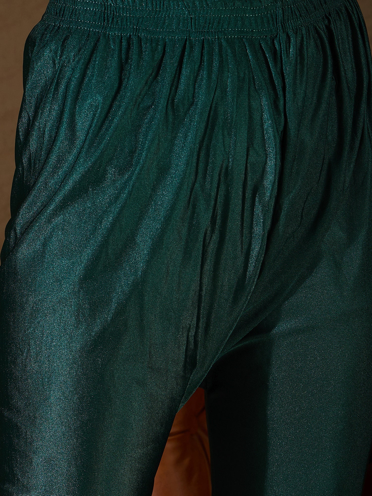 Neelangi Green Women Kurta and Leggings Duppata Set Chanderi Modal Butti