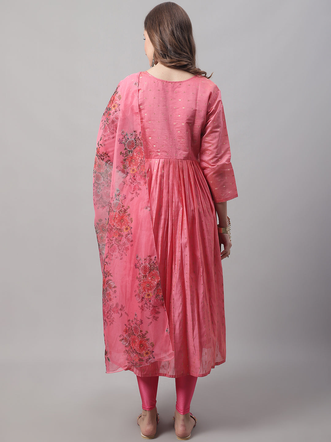 VredeVogel Kurta and Leggings Dupatta Set chanderi modal Butti