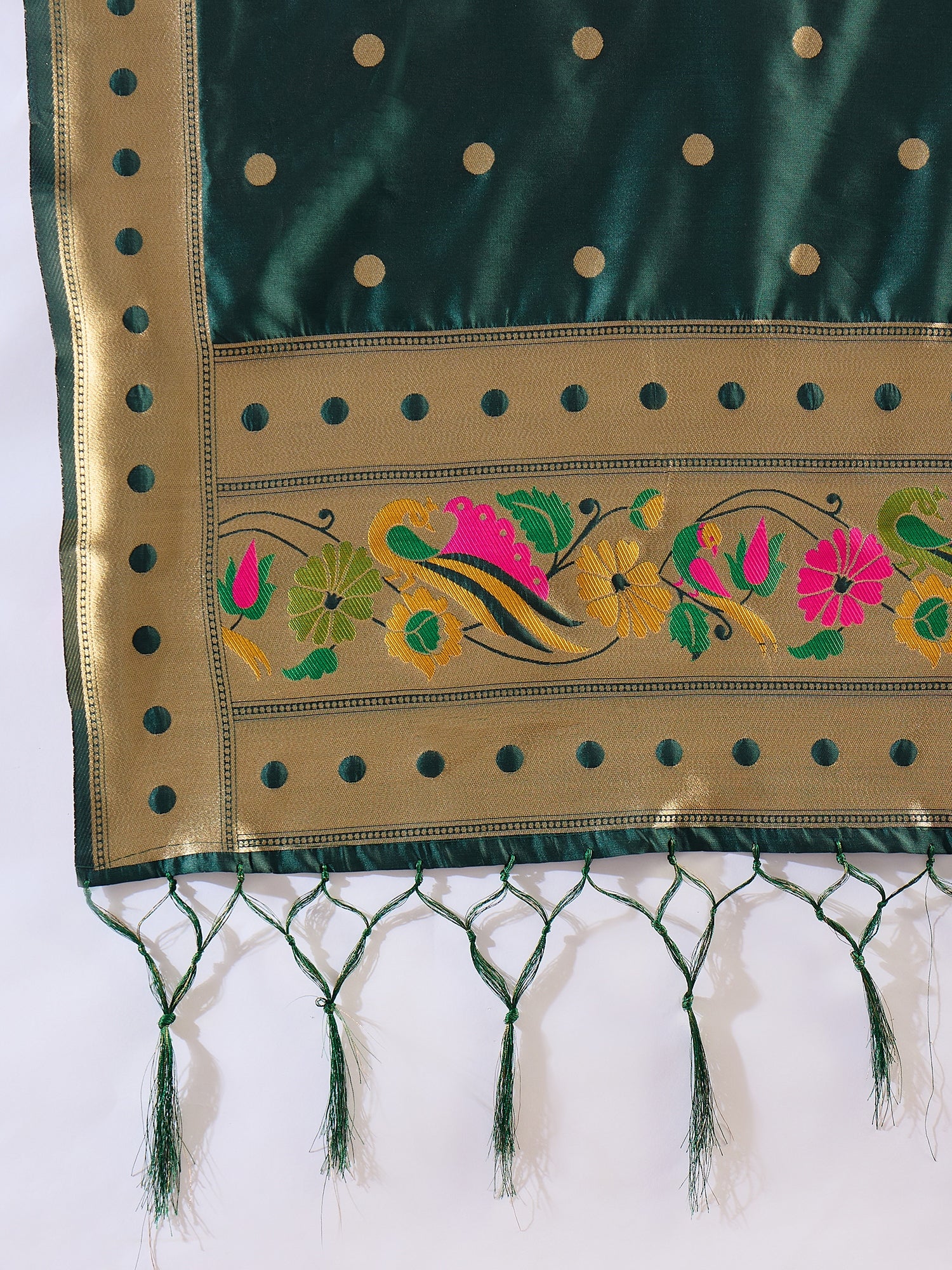 Aanira Green Cotton Silk Jacquard Kurta Pant With Banarasi Silk dupatta