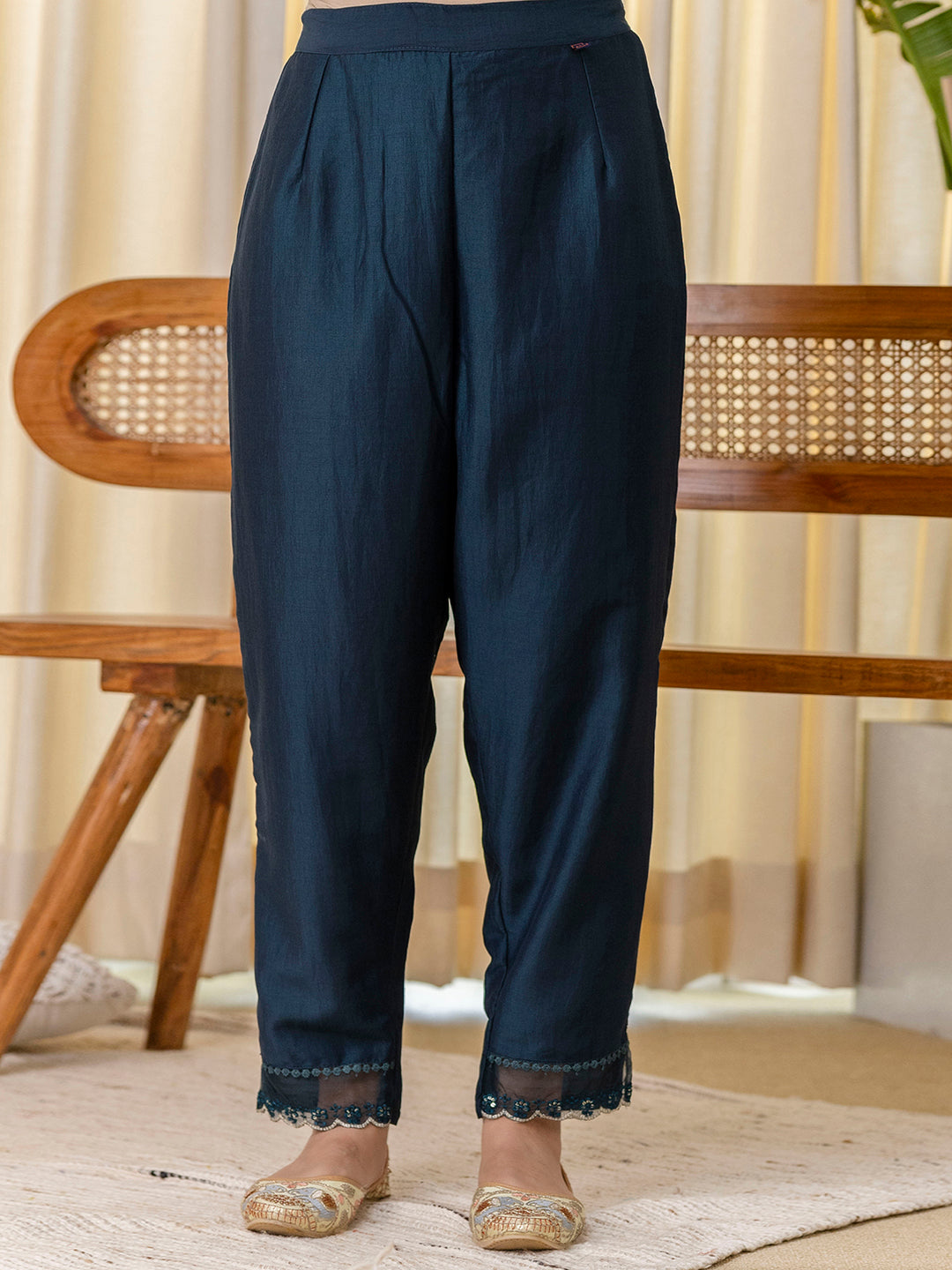 Sukoon Teal Embroidred Kurta Sets with Sequins Work Women Suits