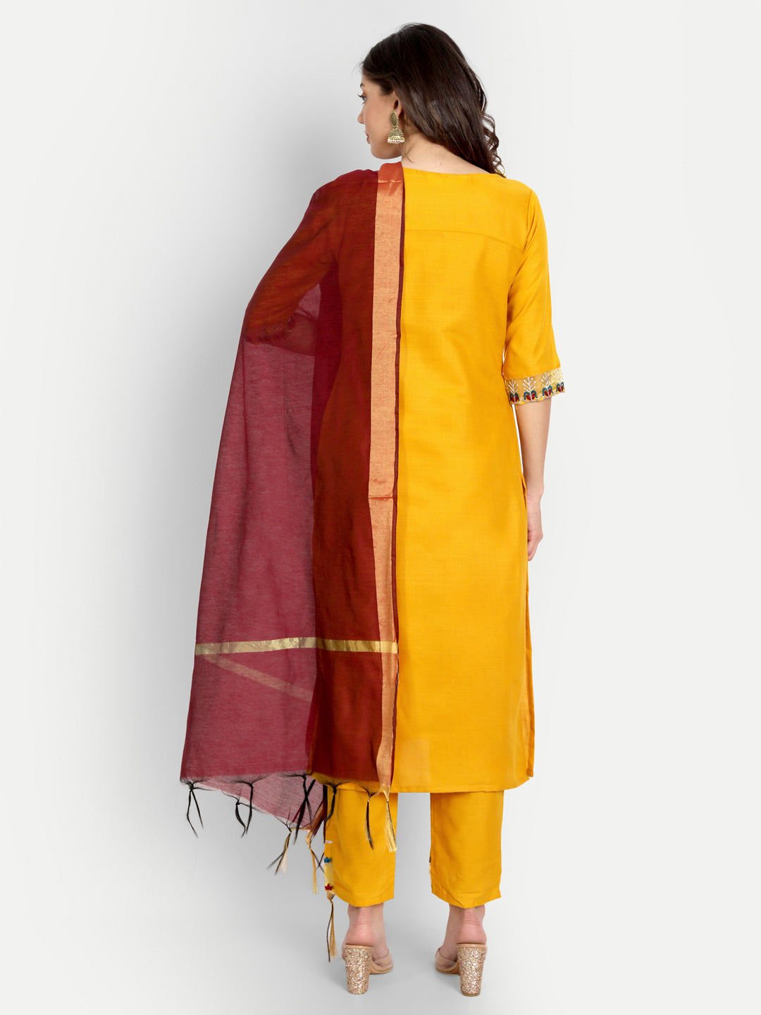 VredeVogel  Women Kurta and Trousers Pant Set Cotton Blend