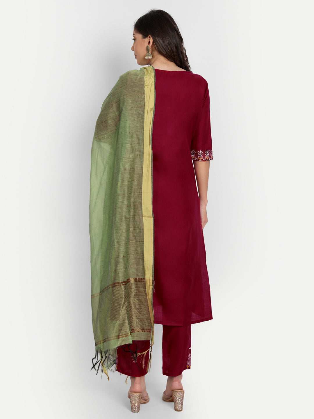 VredeVogel  Women Kurta and Trousers Pant Set Cotton Blend