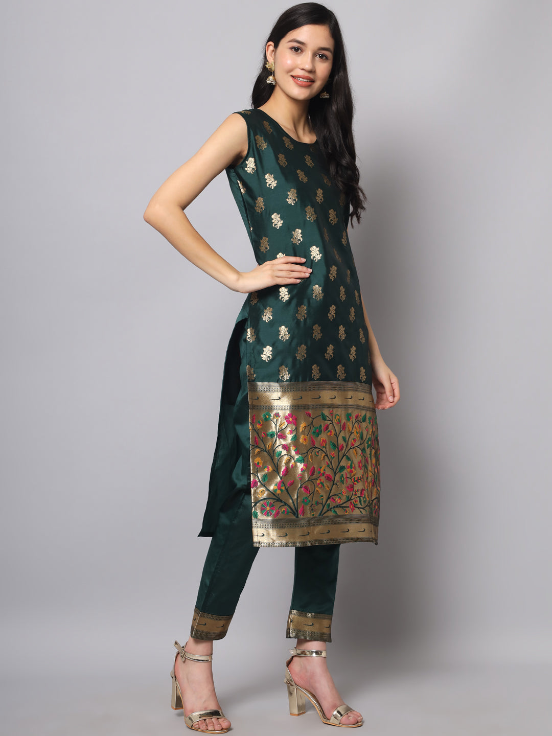VredeVogel Cotton Silk Jacquard Kurta Pant With Banarasi Silk dupatta