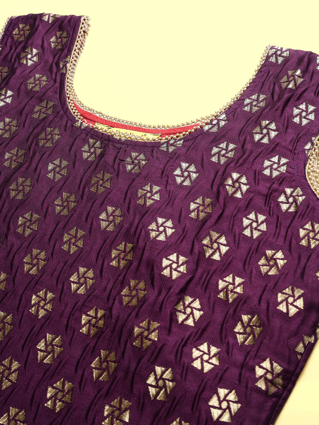 VredeVogel Women Ethnic Motifs Woven Cotton Silk Kurta