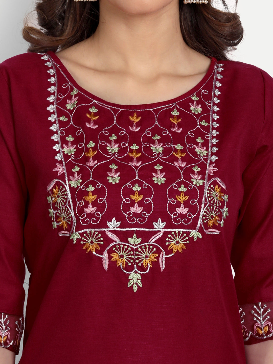 VredeVogel  Women Kurta and Trousers Pant Set Cotton Blend