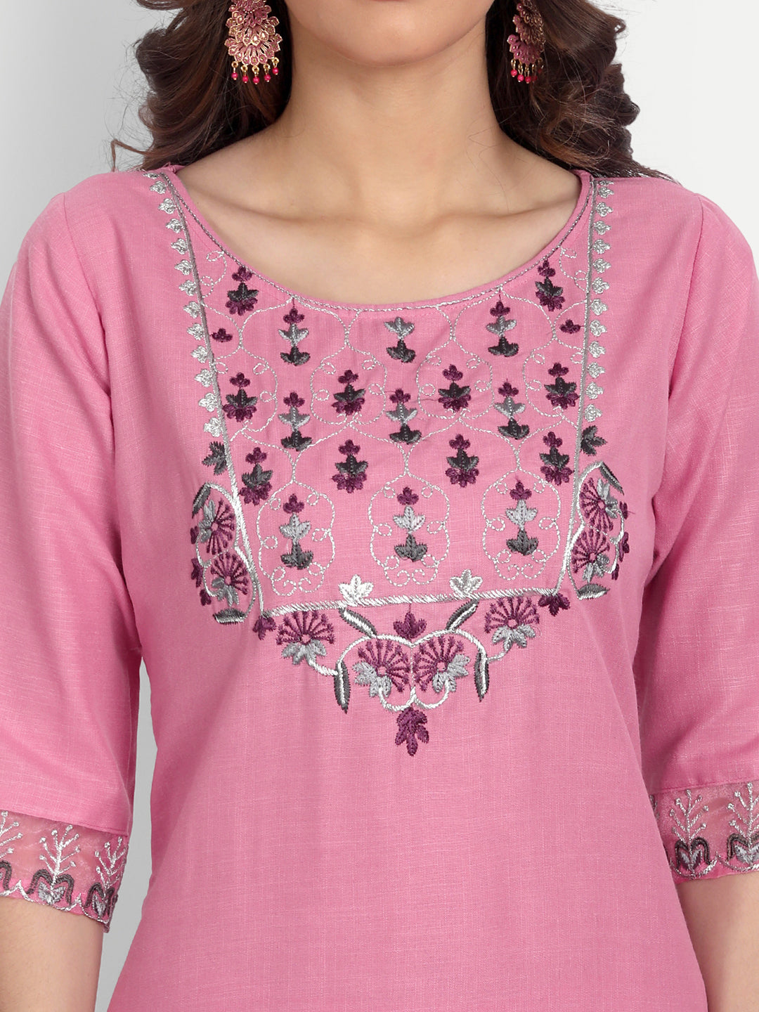 VredeVogel  Women Kurta and Trousers Pant Set Cotton Blend