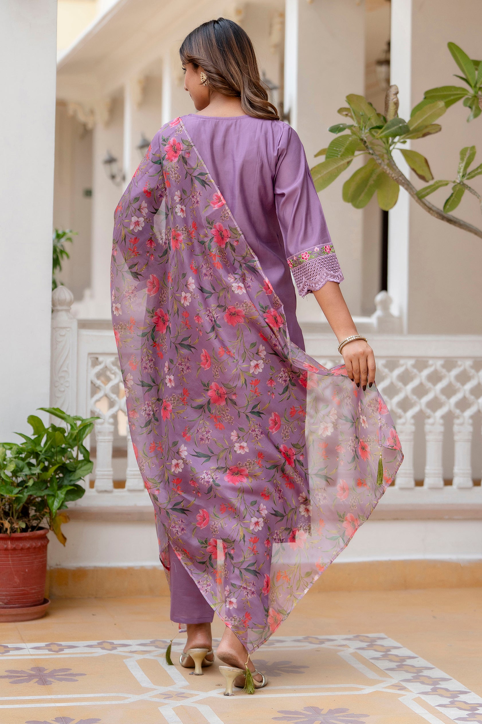 Rupa Women Kurta and Pant Sets Viscose Roman Silk Fabric