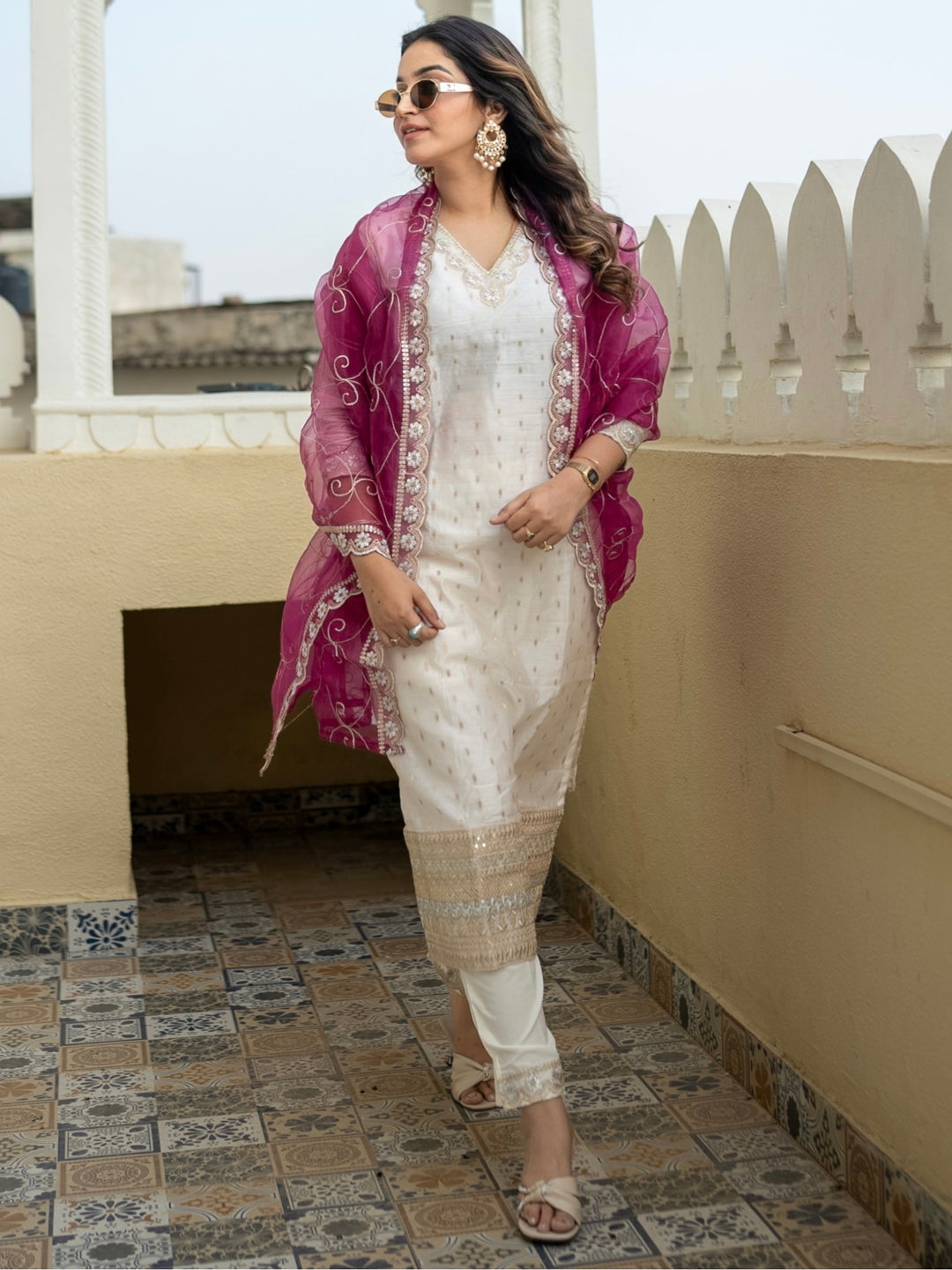 VredeVogel Chanderi Silk Blend Kurta Set