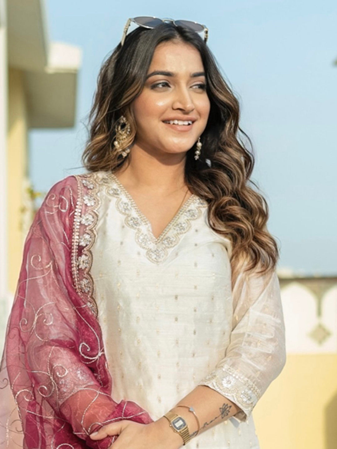 VredeVogel Chanderi Silk Blend Kurta Set