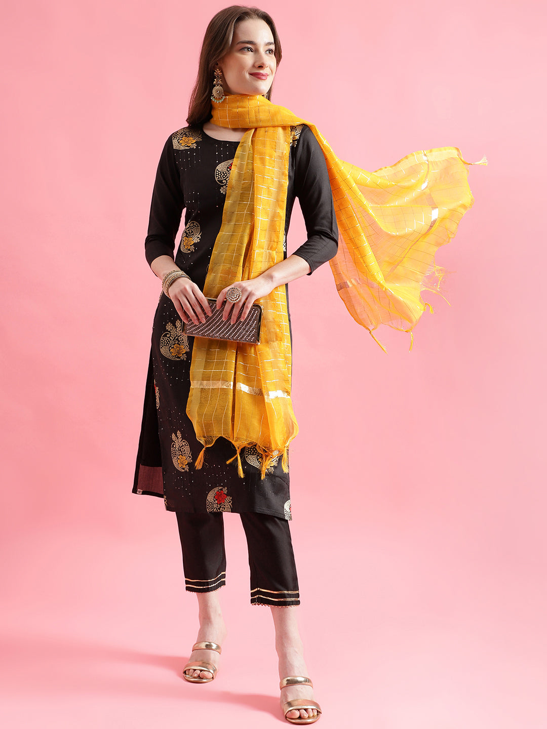 VredeVogel Cotton Silk Jacquard Kurta Pant With chanderi Silk dupatta Sets