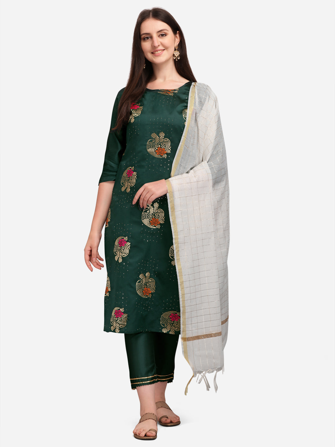 VredeVogel Cotton Silk Jacquard Kurta Pant With chanderi Silk dupatta Sets