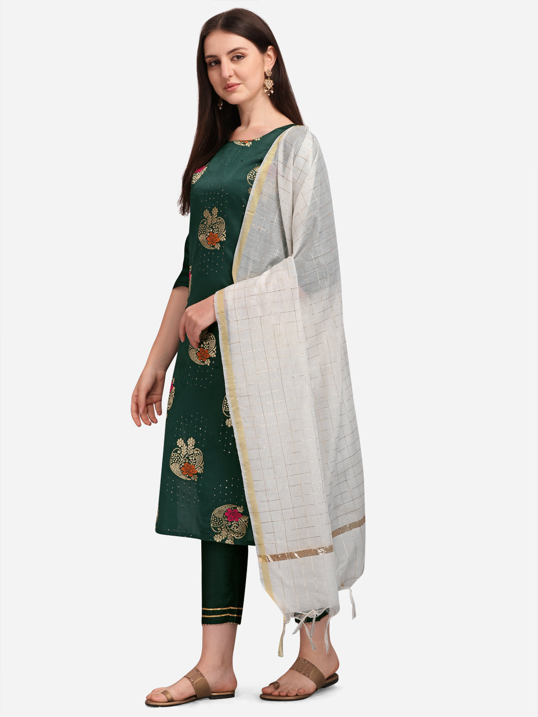 VredeVogel Cotton Silk Jacquard Kurta Pant With chanderi Silk dupatta Sets