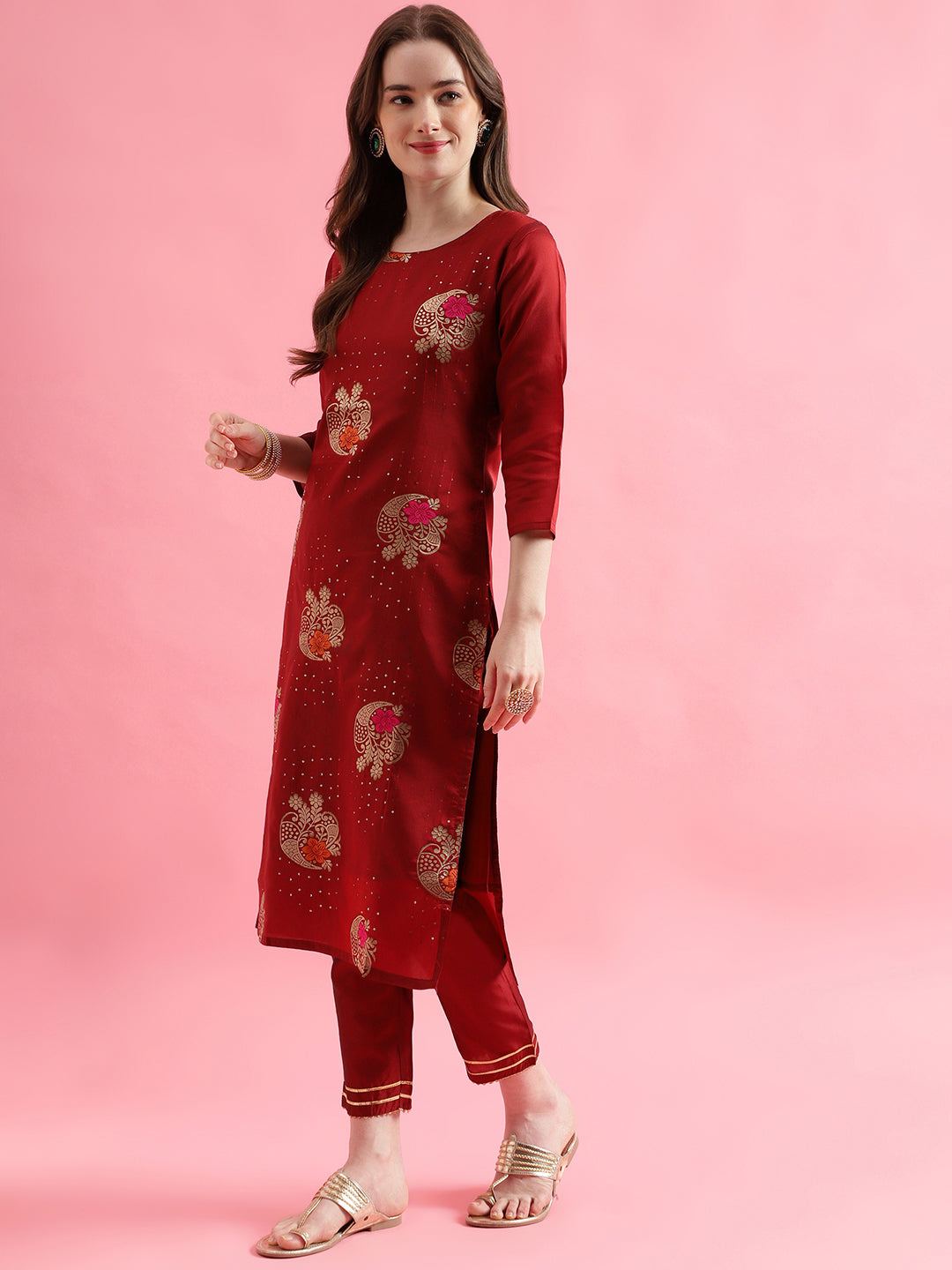 VredeVogel Cotton Silk Jacquard Kurta Pant With chanderi Silk dupatta Sets