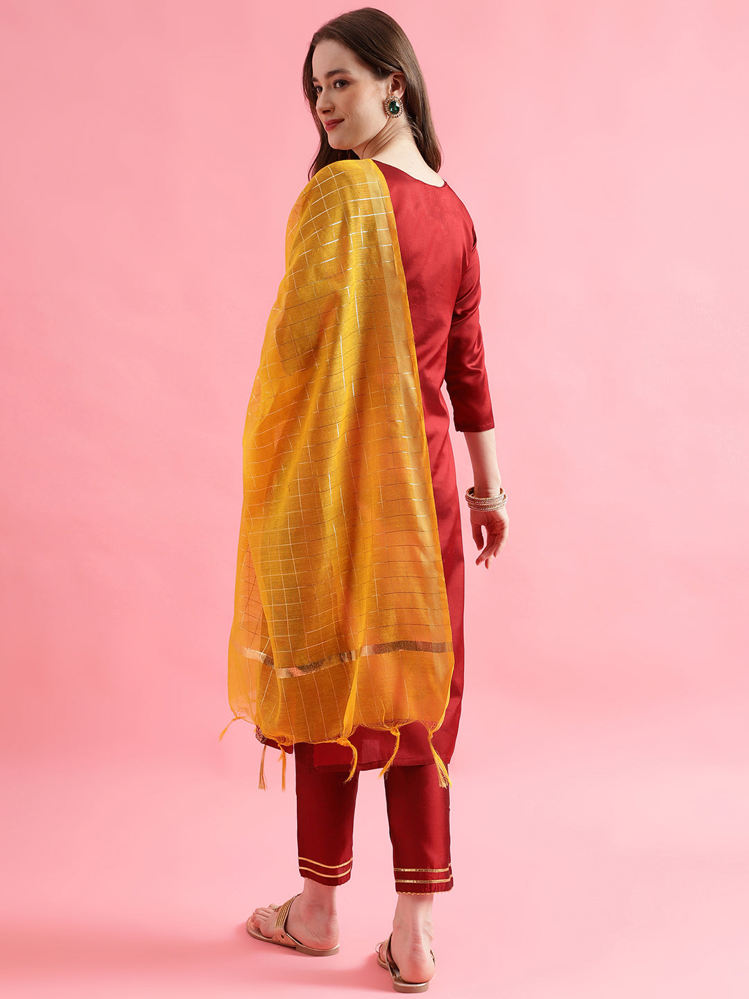 VredeVogel Cotton Silk Jacquard Kurta Pant With chanderi Silk dupatta Sets