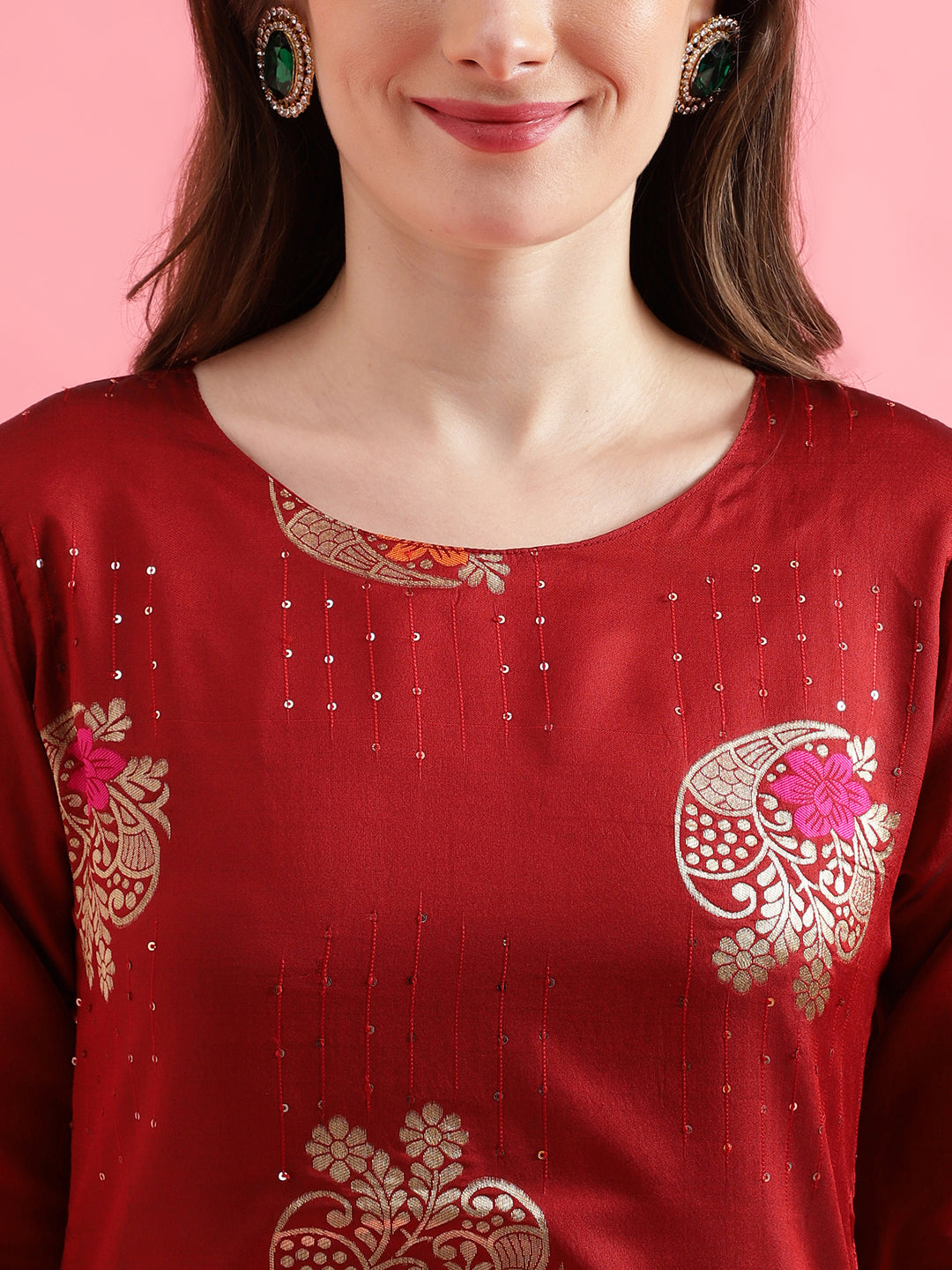 VredeVogel Cotton Silk Jacquard Kurta Pant With chanderi Silk dupatta Sets