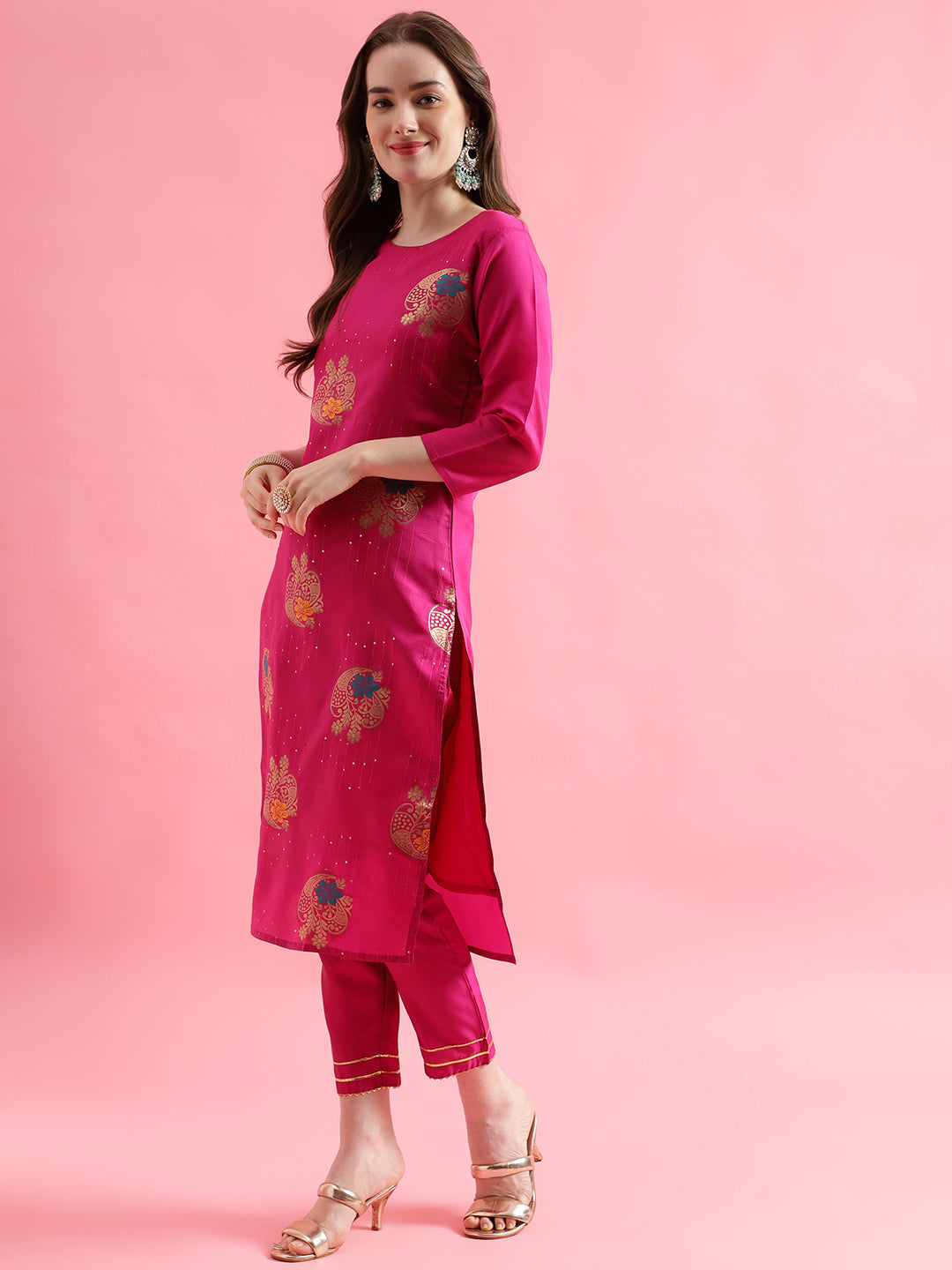 VredeVogel Cotton Silk Jacquard Kurta Pant With chanderi Silk dupatta Sets