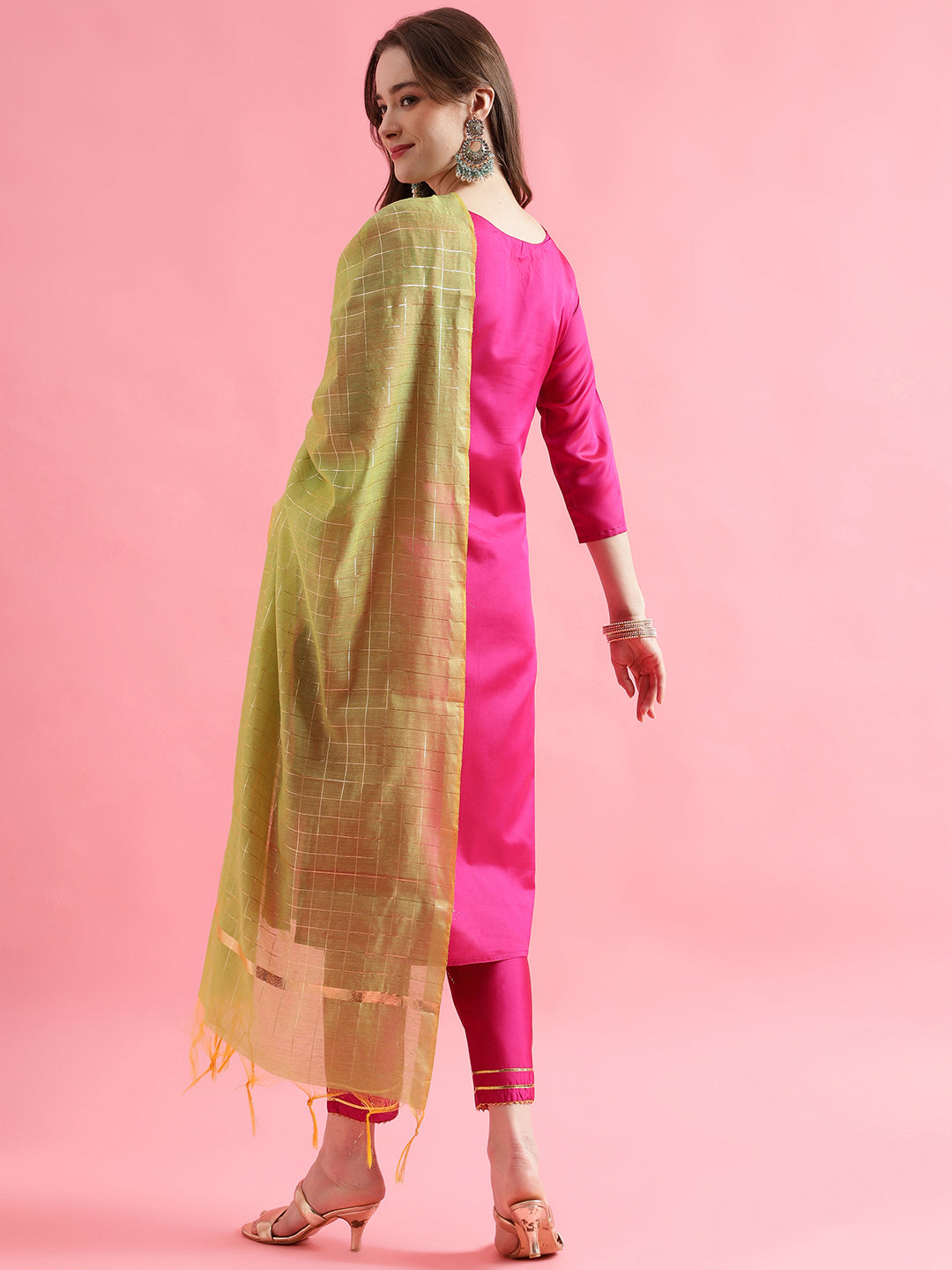 VredeVogel Cotton Silk Jacquard Kurta Pant With chanderi Silk dupatta Sets