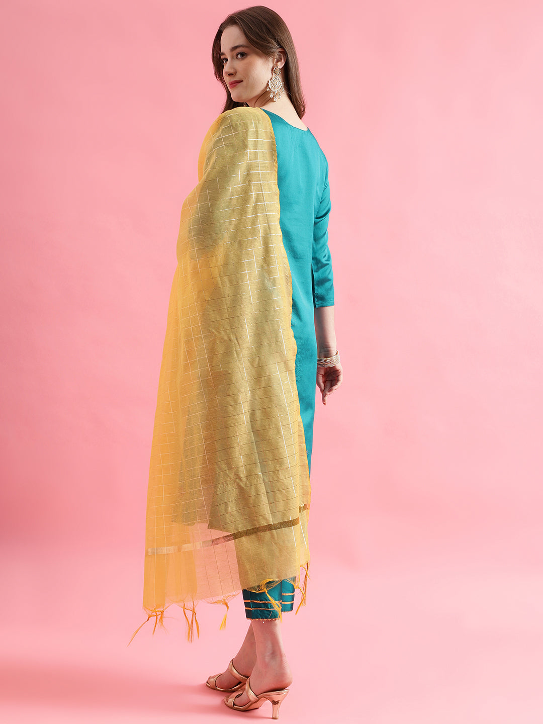 VredeVogel Cotton Silk Jacquard Kurta Pant With chanderi Silk dupatta Sets