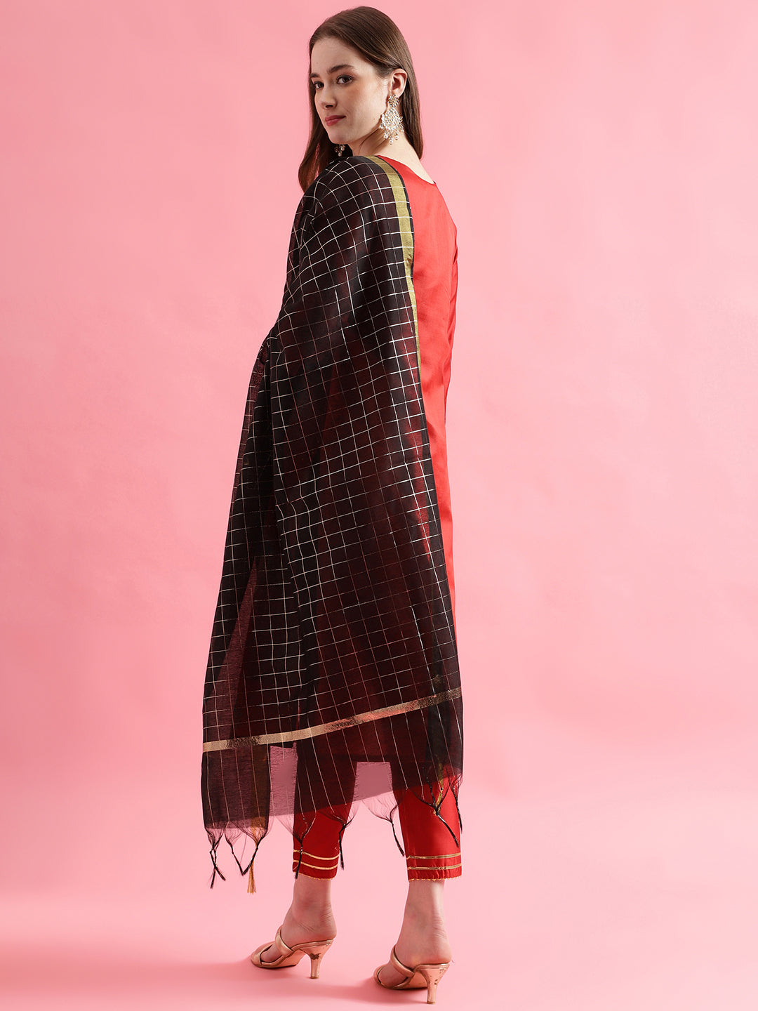 VredeVogel Cotton Silk Jacquard Kurta Pant With chanderi Silk dupatta Sets