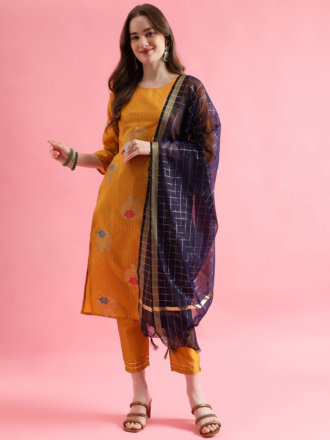 VredeVogel Cotton Silk Jacquard Kurta Pant With chanderi Silk dupatta Sets