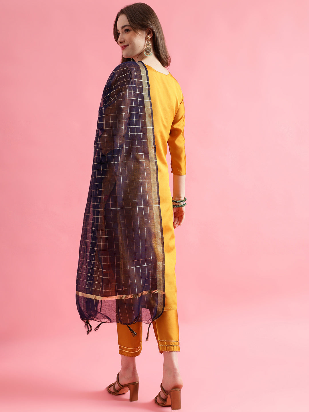 VredeVogel Cotton Silk Jacquard Kurta Pant With chanderi Silk dupatta Sets