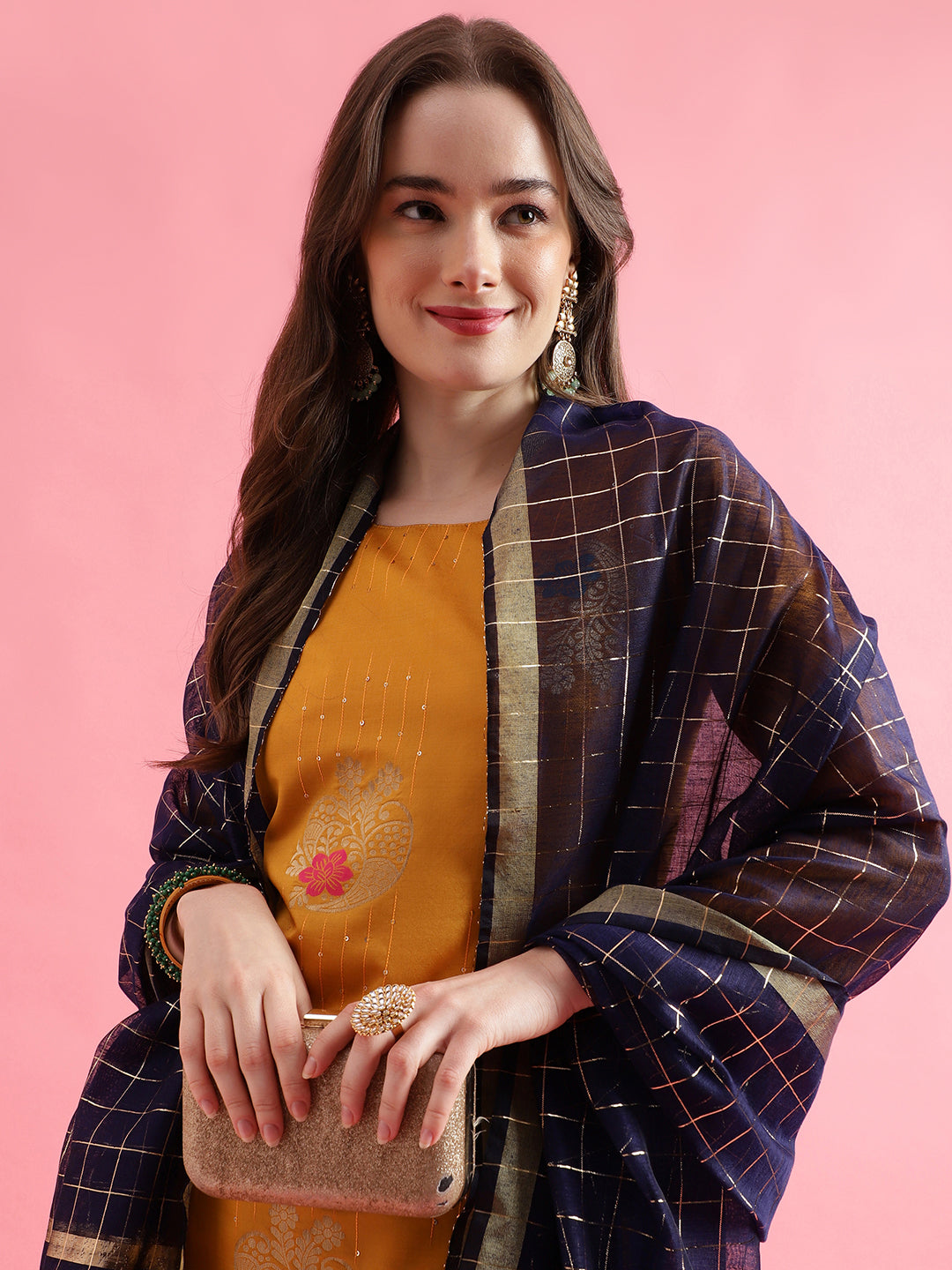 VredeVogel Cotton Silk Jacquard Kurta Pant With chanderi Silk dupatta Sets