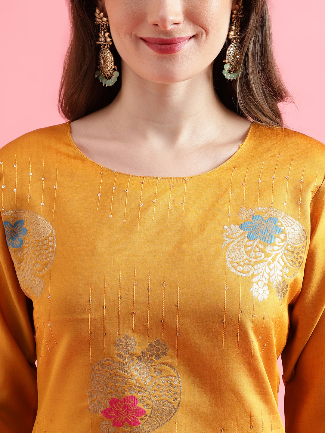 VredeVogel Cotton Silk Jacquard Kurta Pant With chanderi Silk dupatta Sets