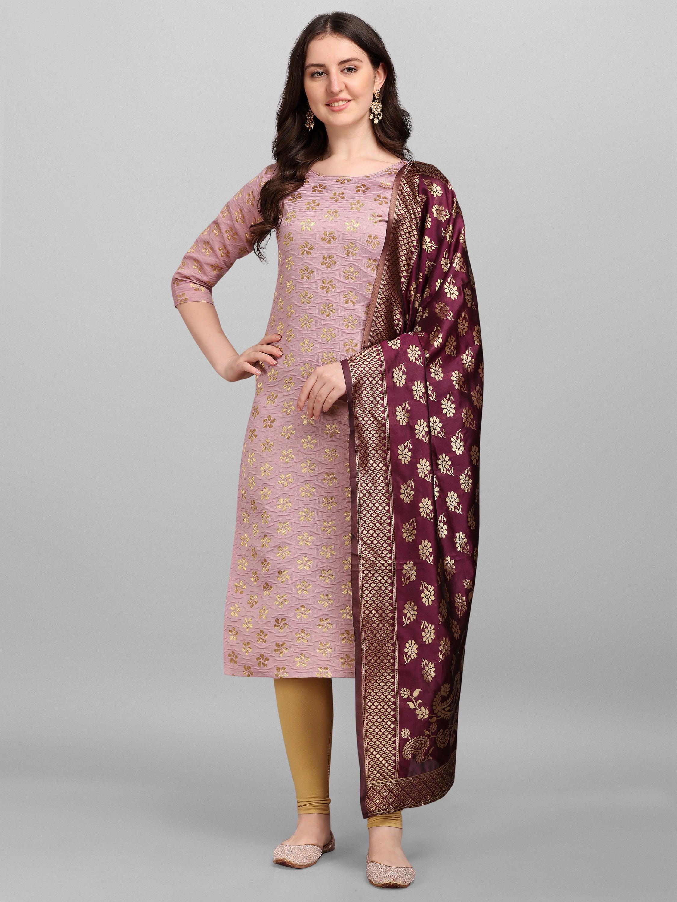 VredeVogel  Women Kurta and dupatta Set Cotton Blend