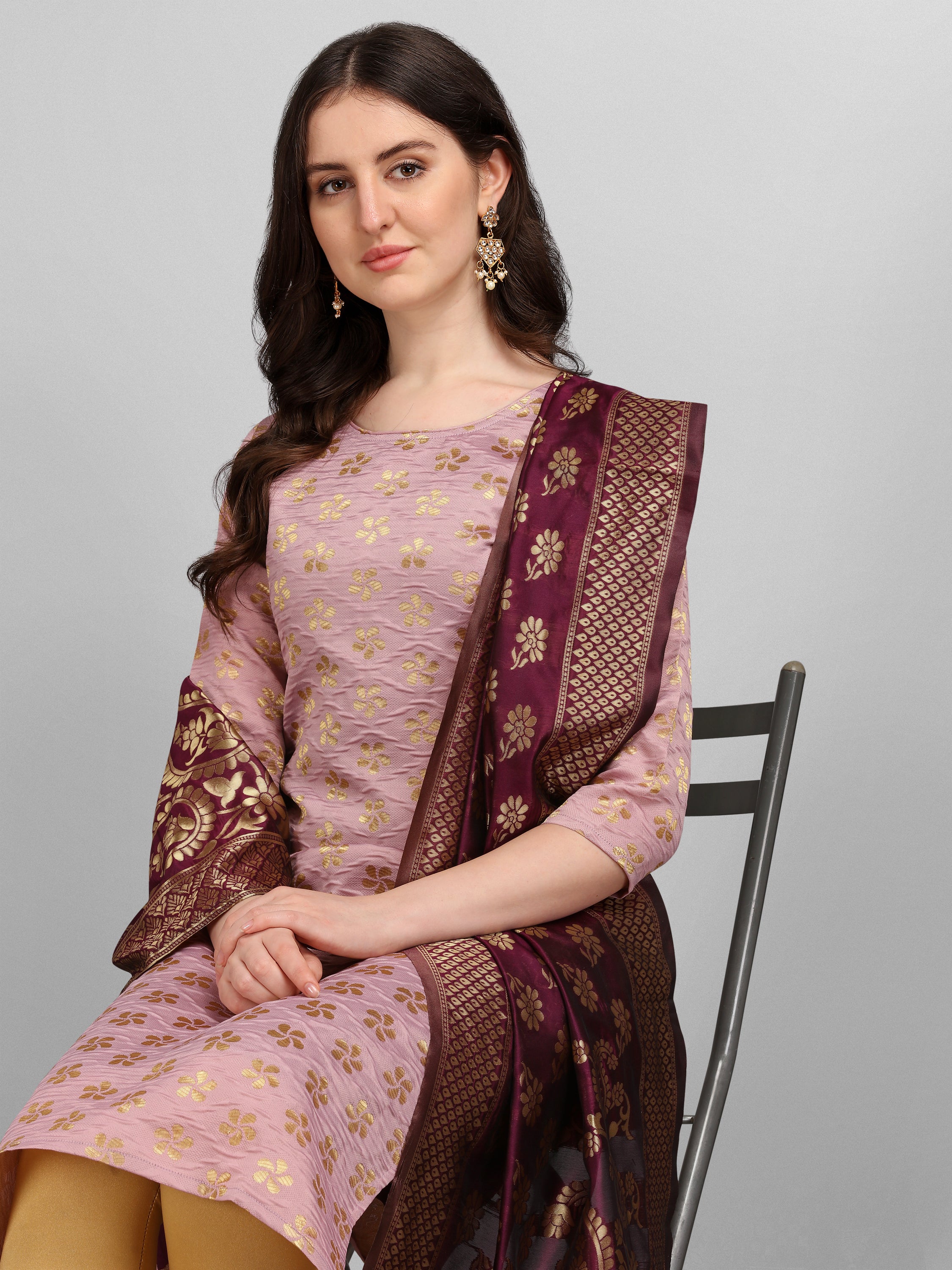 VredeVogel  Women Kurta and dupatta Set Cotton Blend