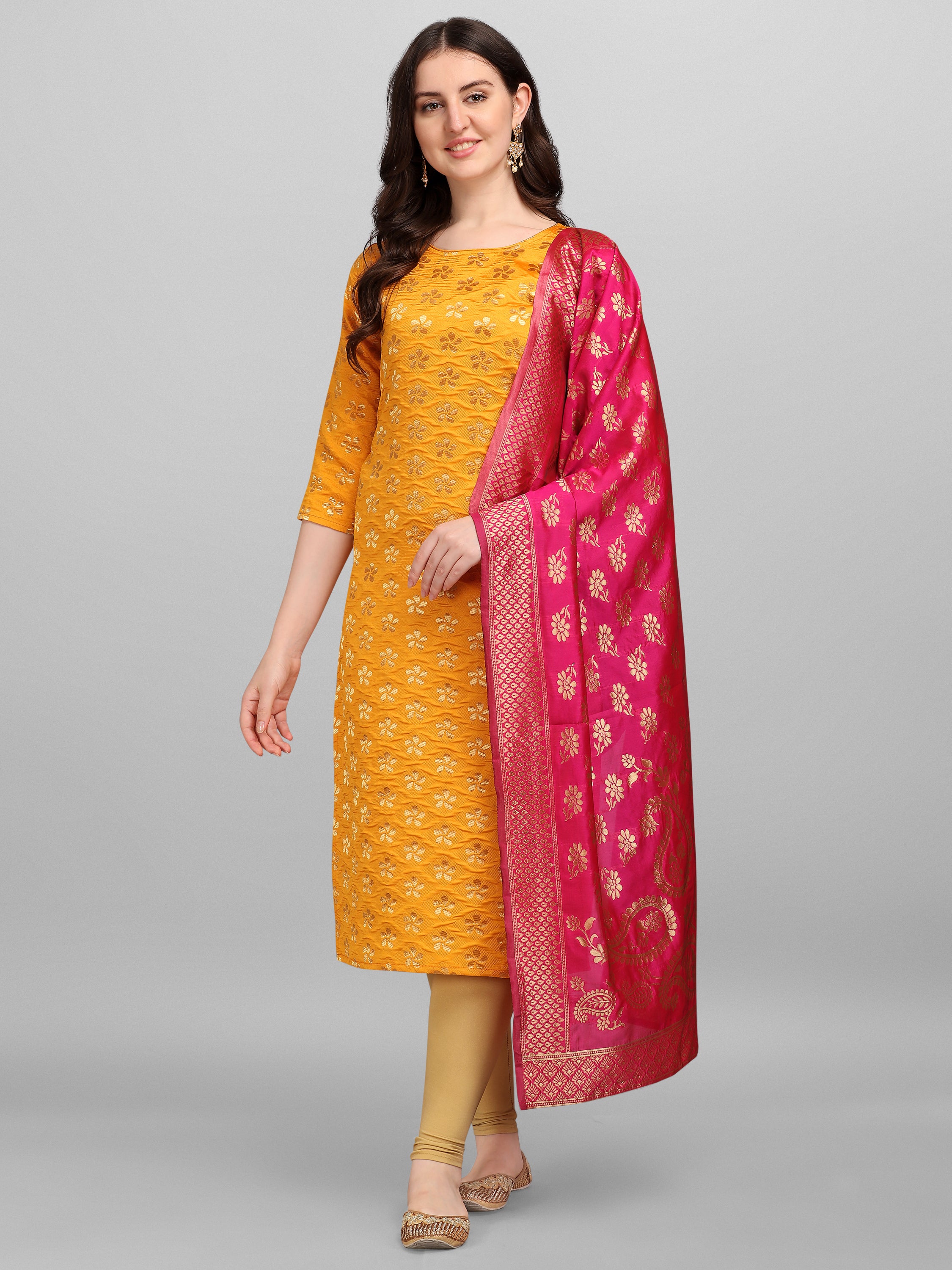 VredeVogel  Women Kurta and dupatta Set Cotton Blend