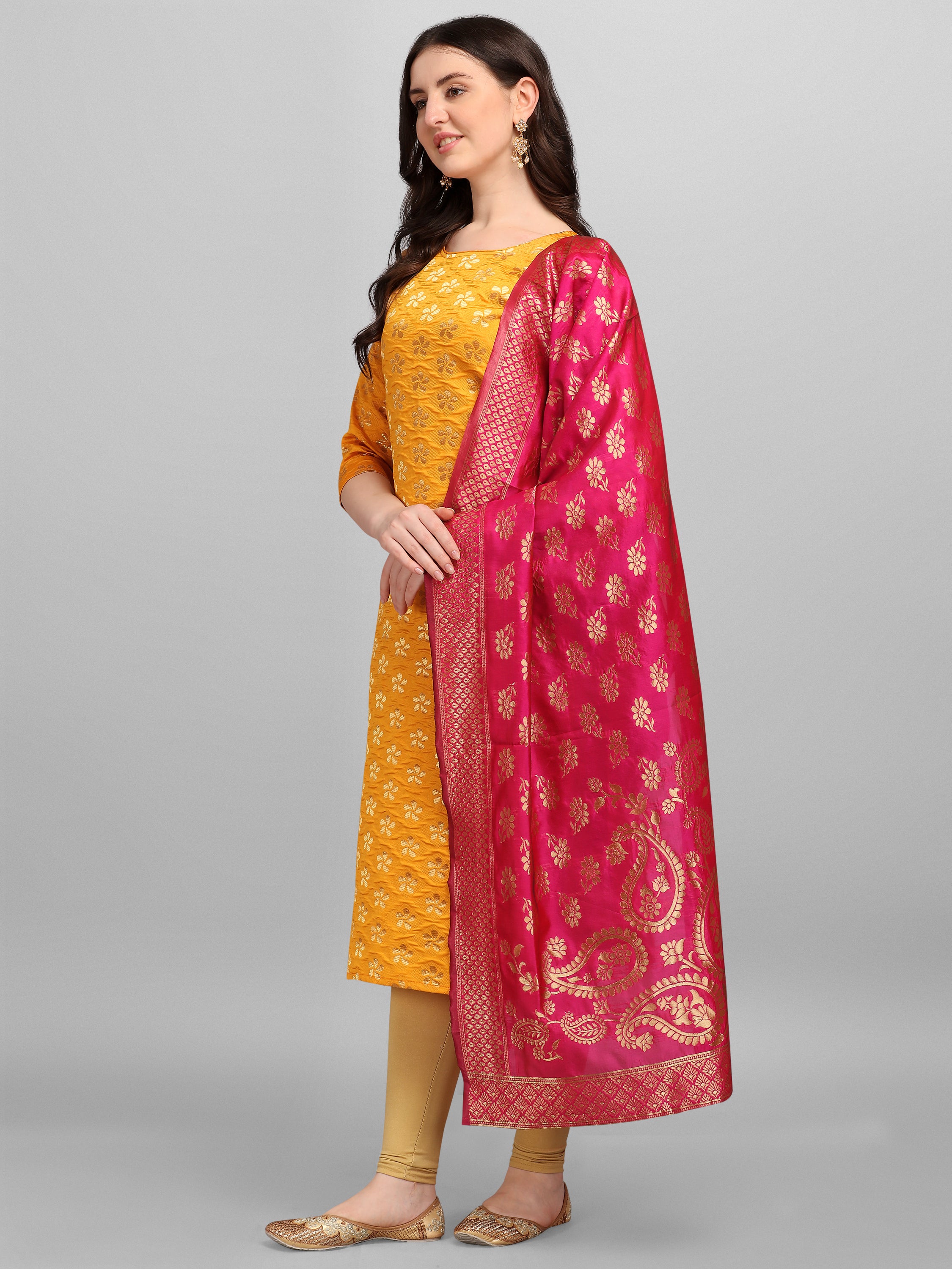 VredeVogel  Women Kurta and dupatta Set Cotton Blend