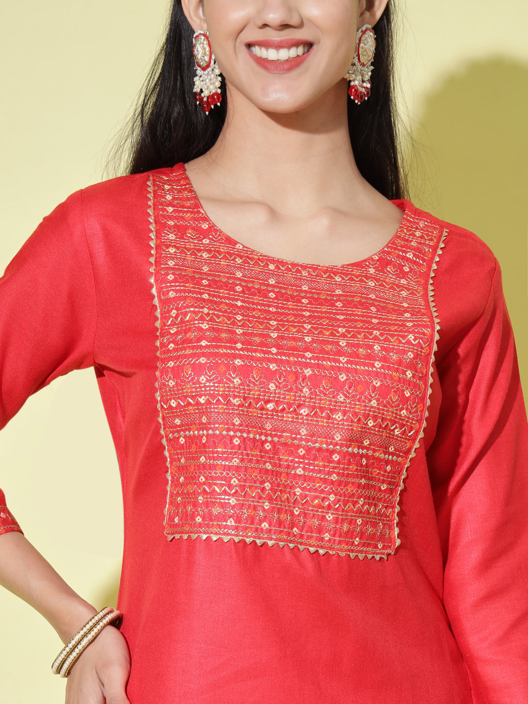 VredeVogel Embroidery Kurta Pant With Net Embroidery Dupatta