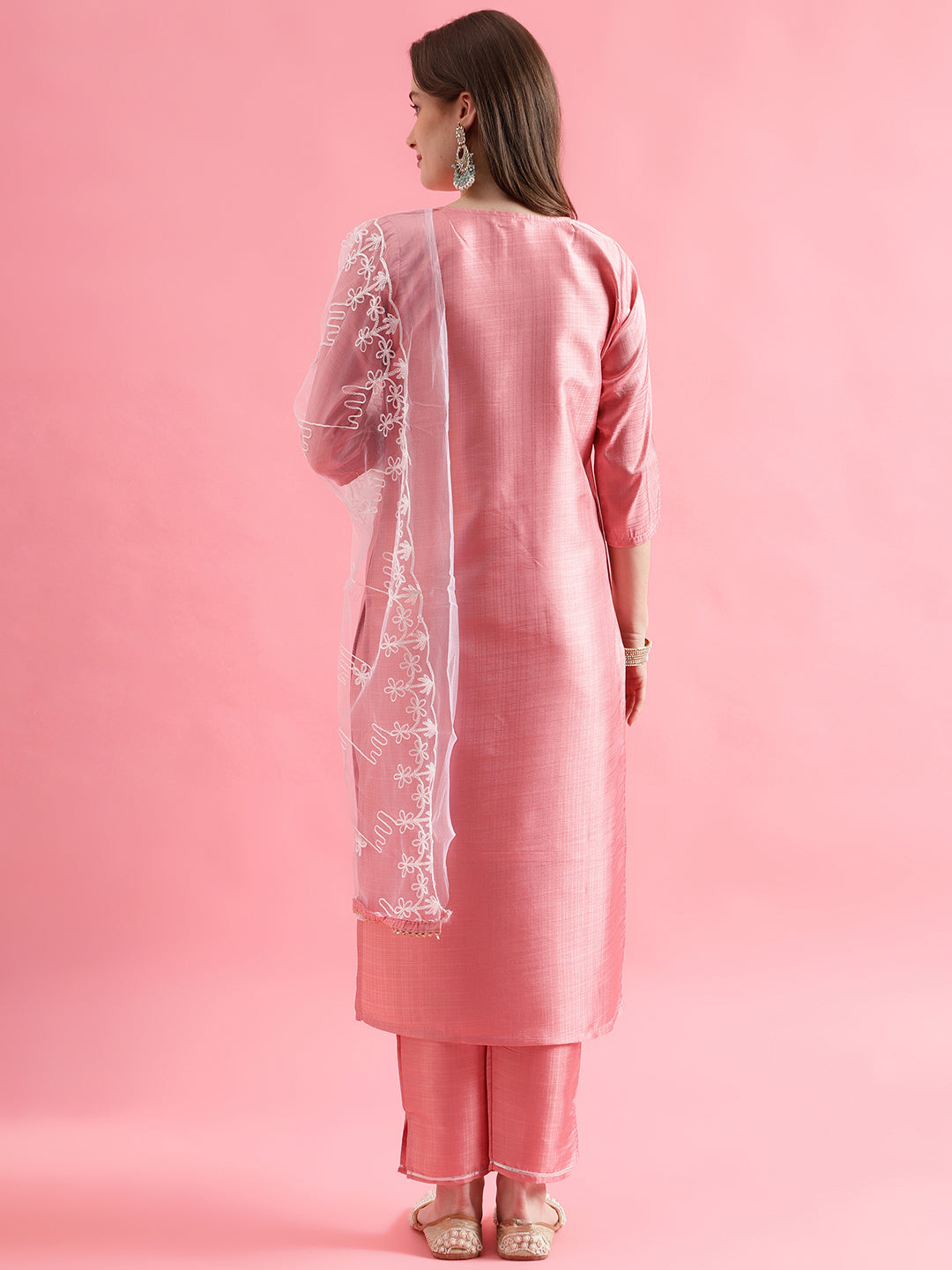 VredeVogel  Women Kurta and Trousers Pant Set Silk Blend