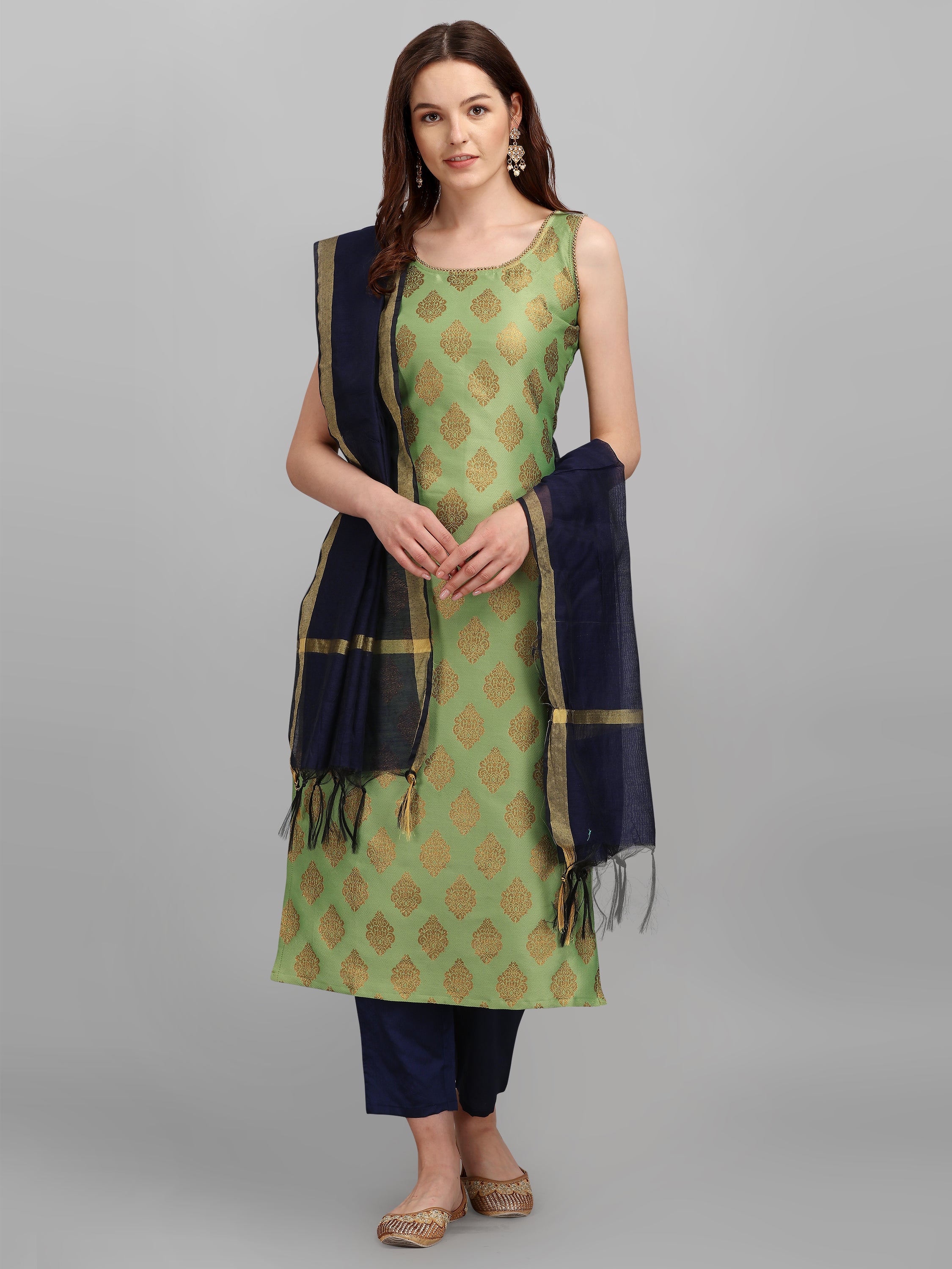 VredeVogel  Women Kurta and Trousers Pant Set Cotton Blend