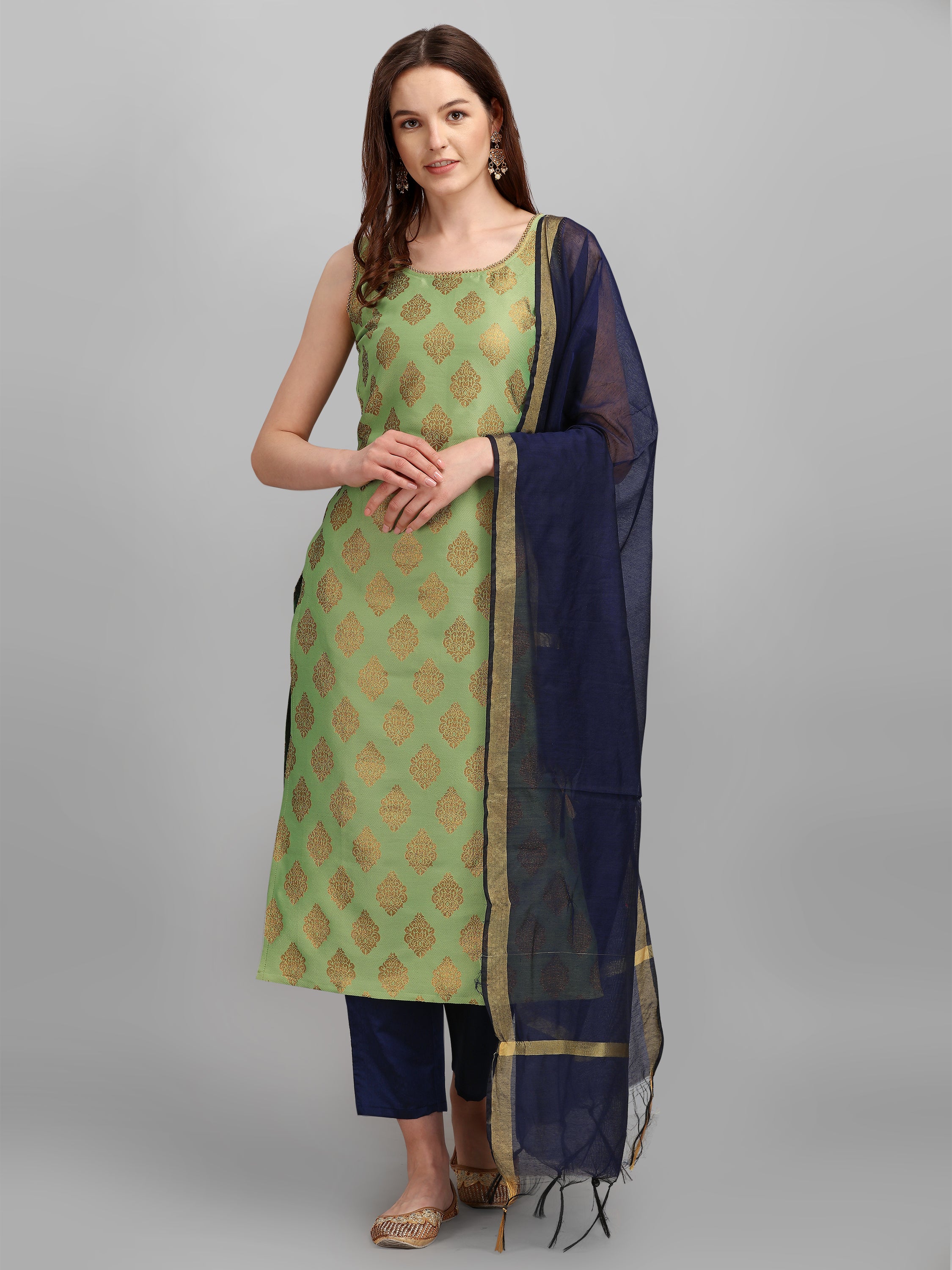 VredeVogel  Women Kurta and Trousers Pant Set Cotton Blend
