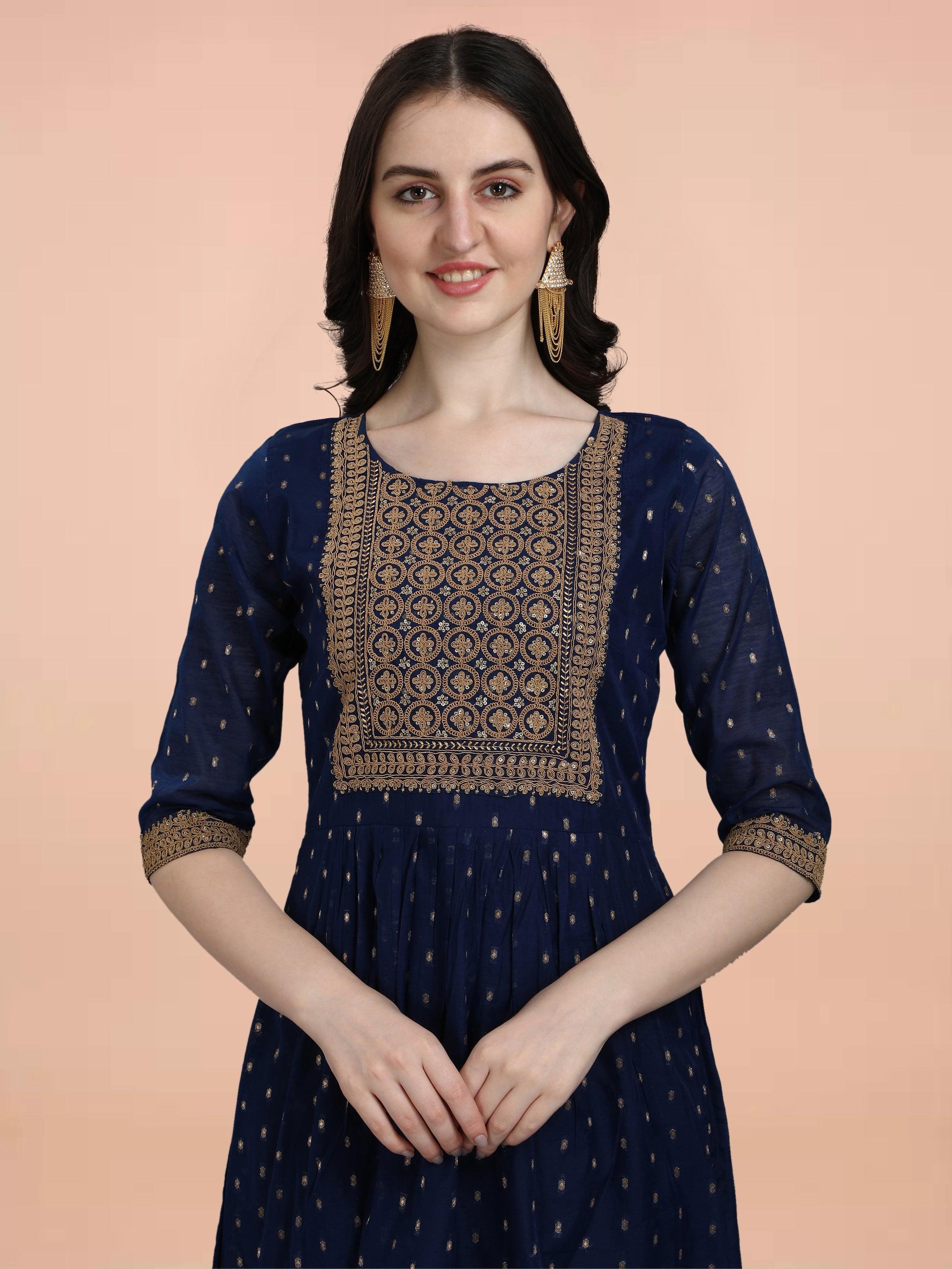 VredeVogel Kurta and Leggings Dupatta Set chanderi modal Butti
