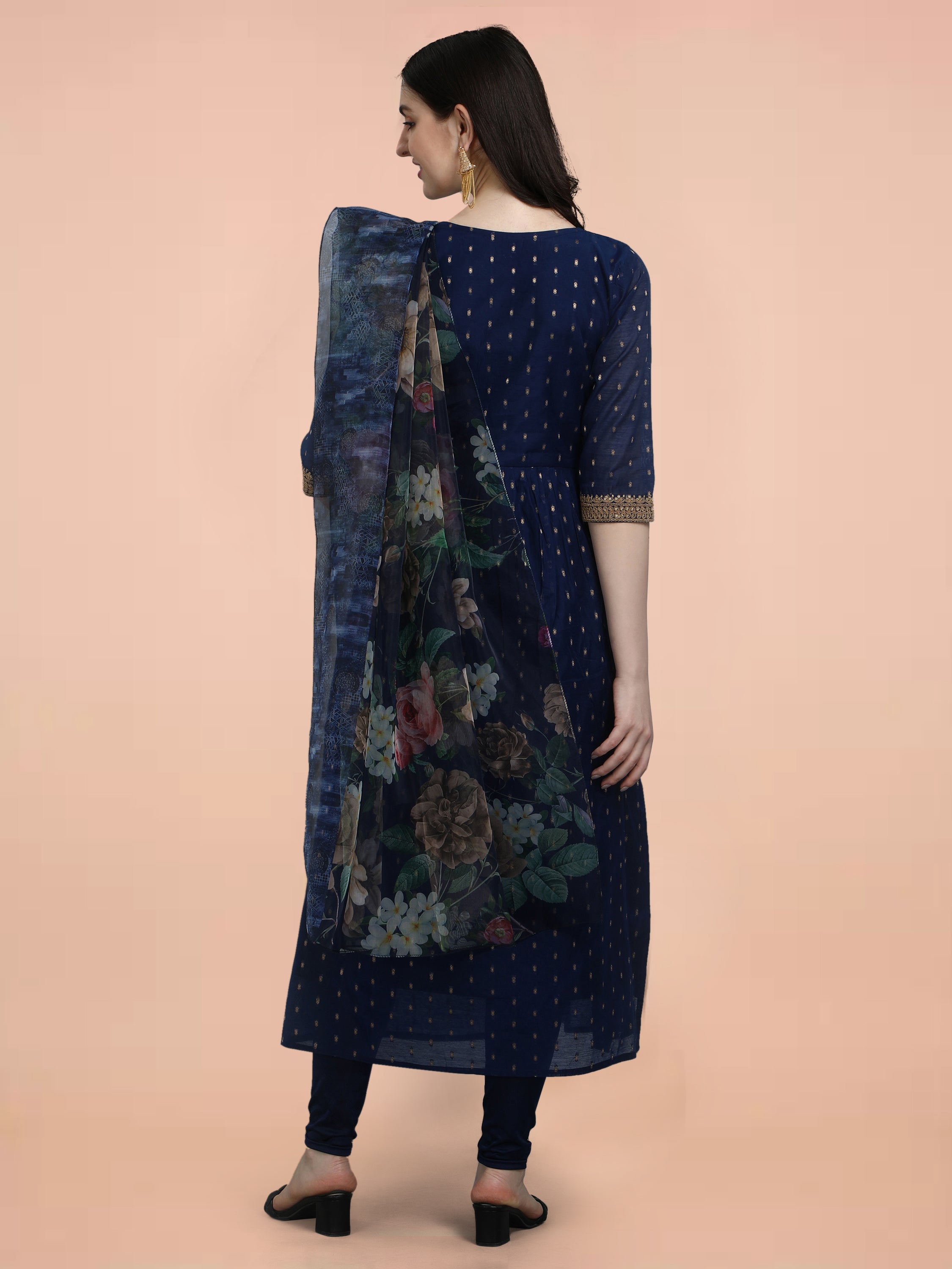VredeVogel Kurta and Leggings Dupatta Set chanderi modal Butti