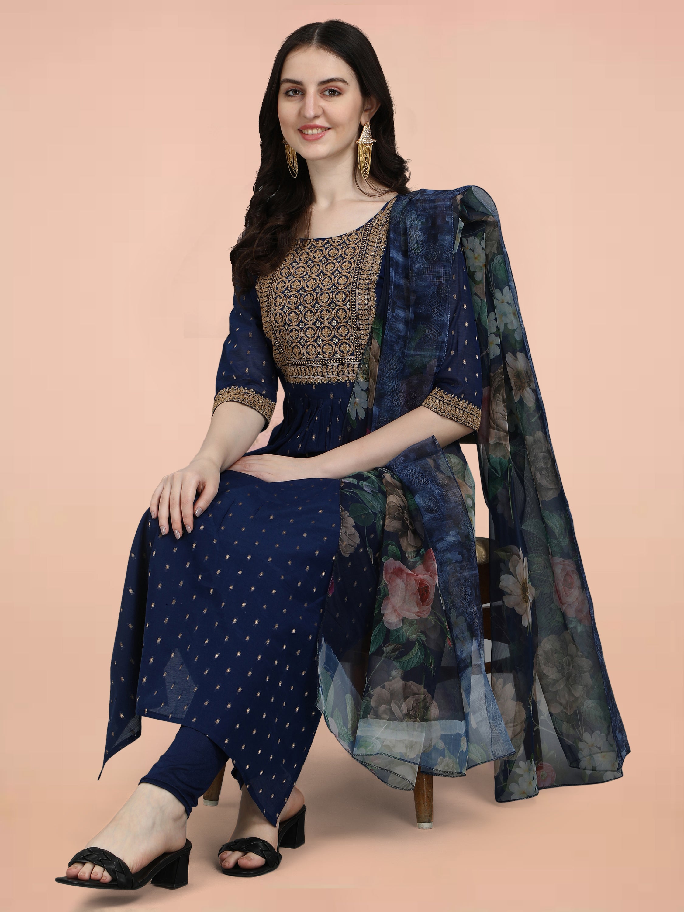 Printed leggings dupatta set hotsell