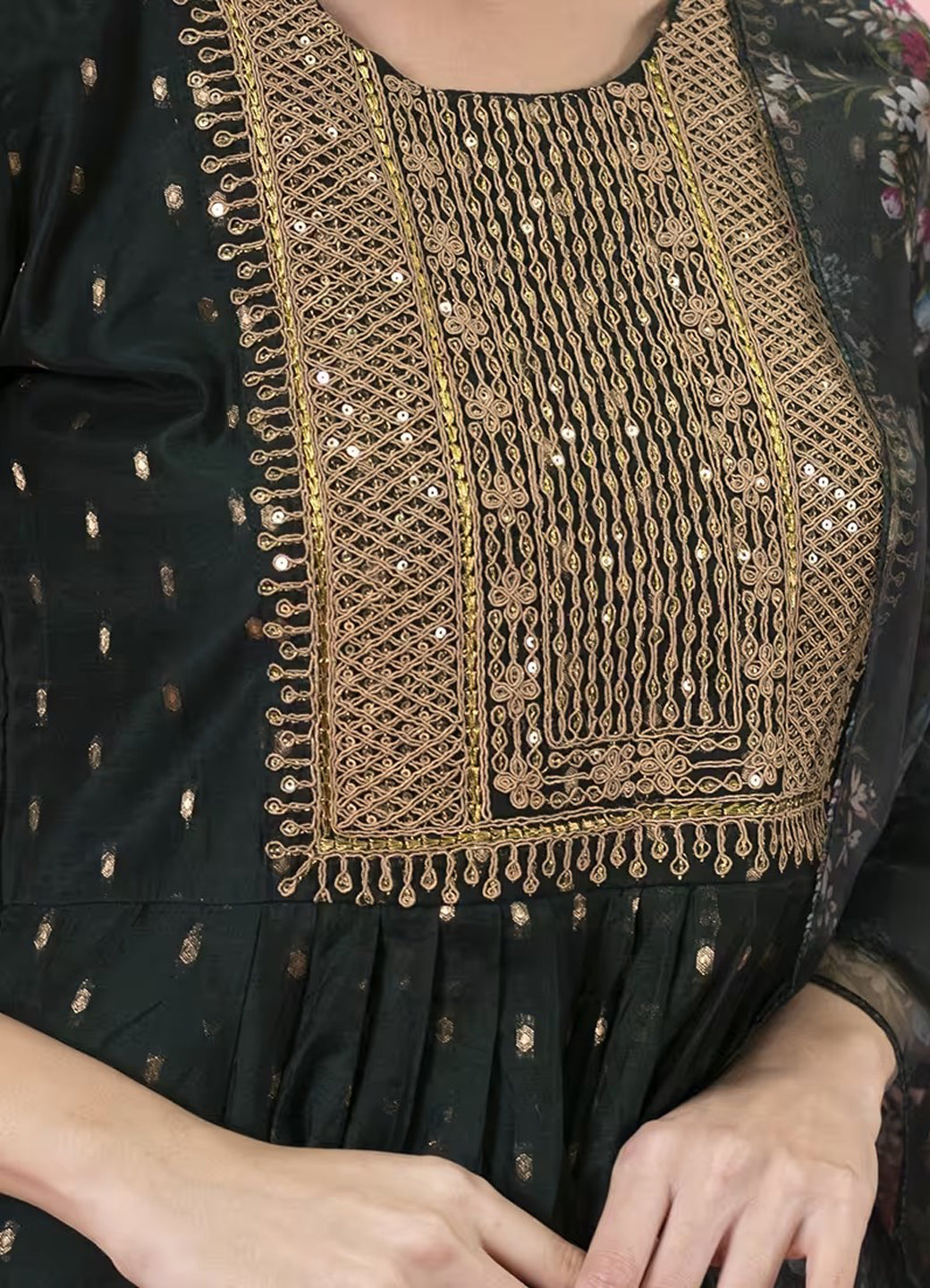 Neelangi Women Kurta and Leggings Duppata Set Chanderi Modal Butti