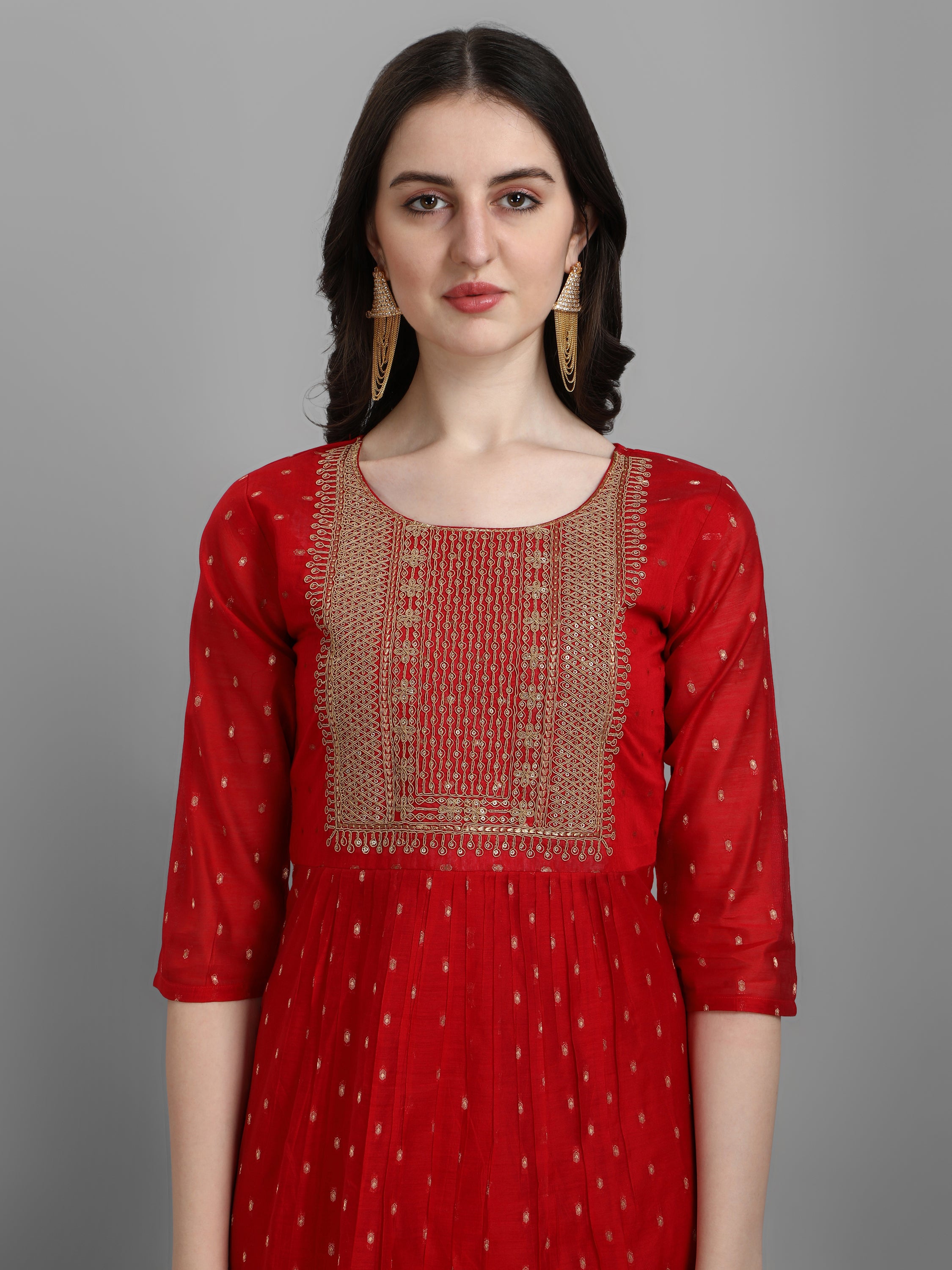 VredeVogel Kurta and Leggings Dupatta Set chanderi modal Butti