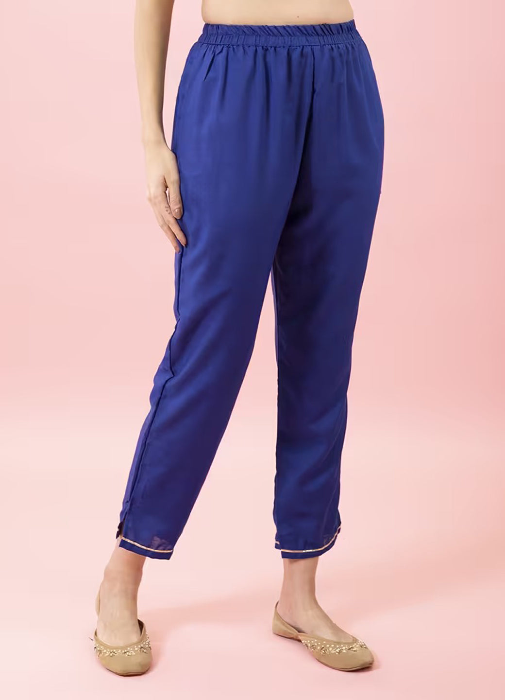 Gulnaar Blue Silk Blend Women’s Kurta & Trousers Set with Organza Dupatta – Elegant Ready to Wear Ethnic Outfit