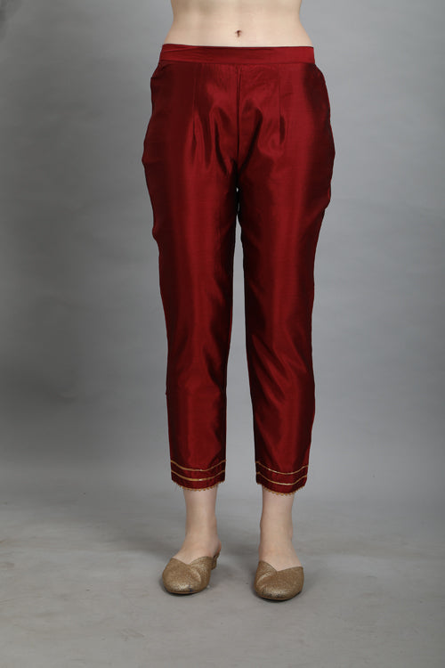 VredeVogel Cotton Silk Kurta and Pant Set with Banarasi Silk Dupatta