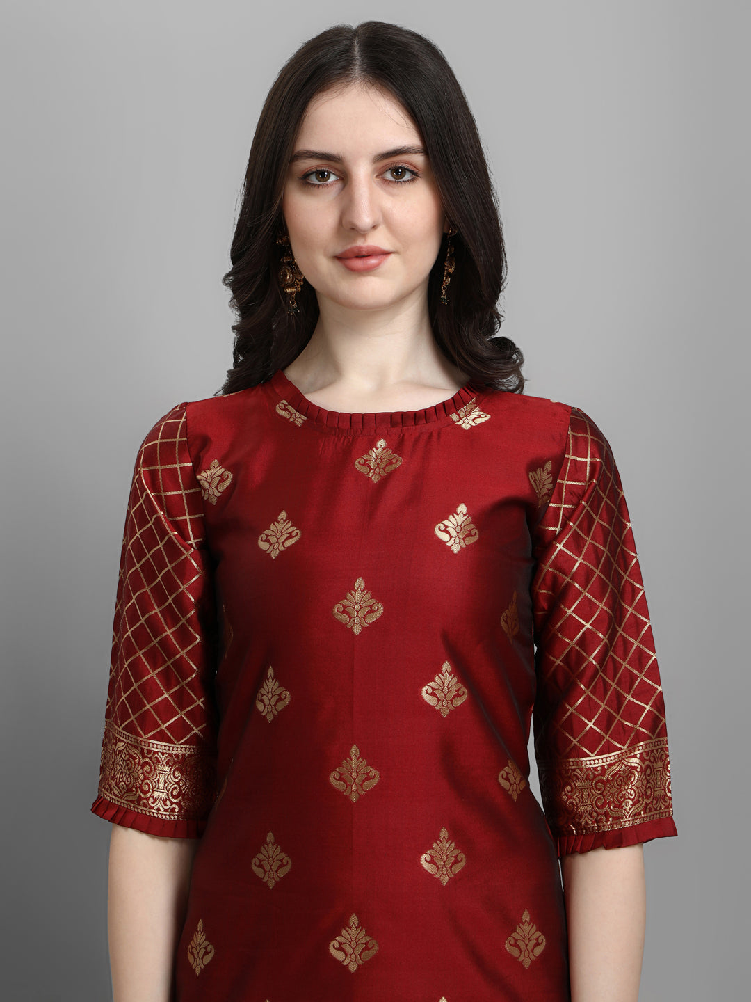 VredeVogel Cotton Silk Kurta and Pant Set with Banarasi Silk Dupatta