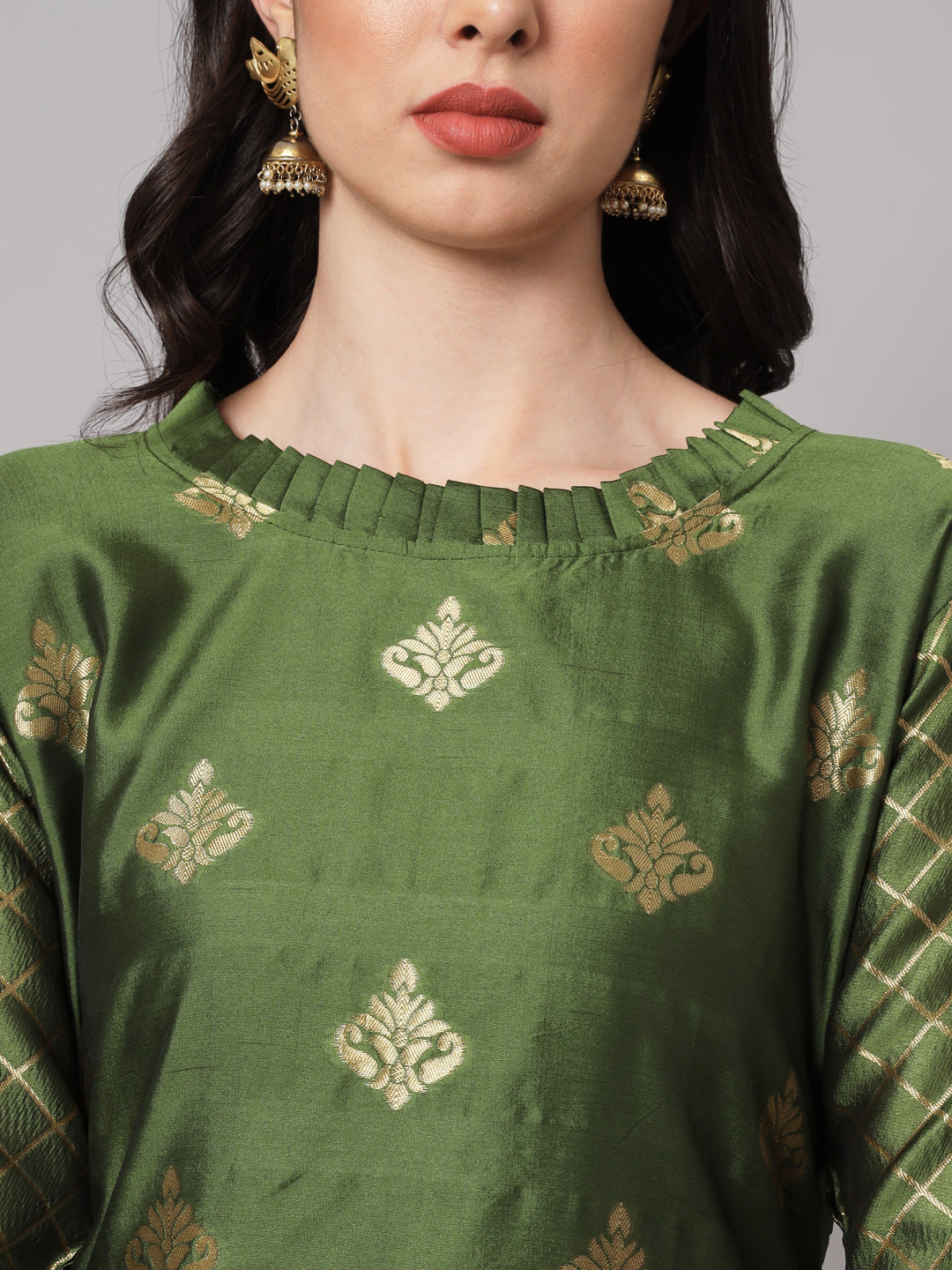 VredeVogel Cotton Silk Kurta and Pant Set with Banarasi Silk Dupatta