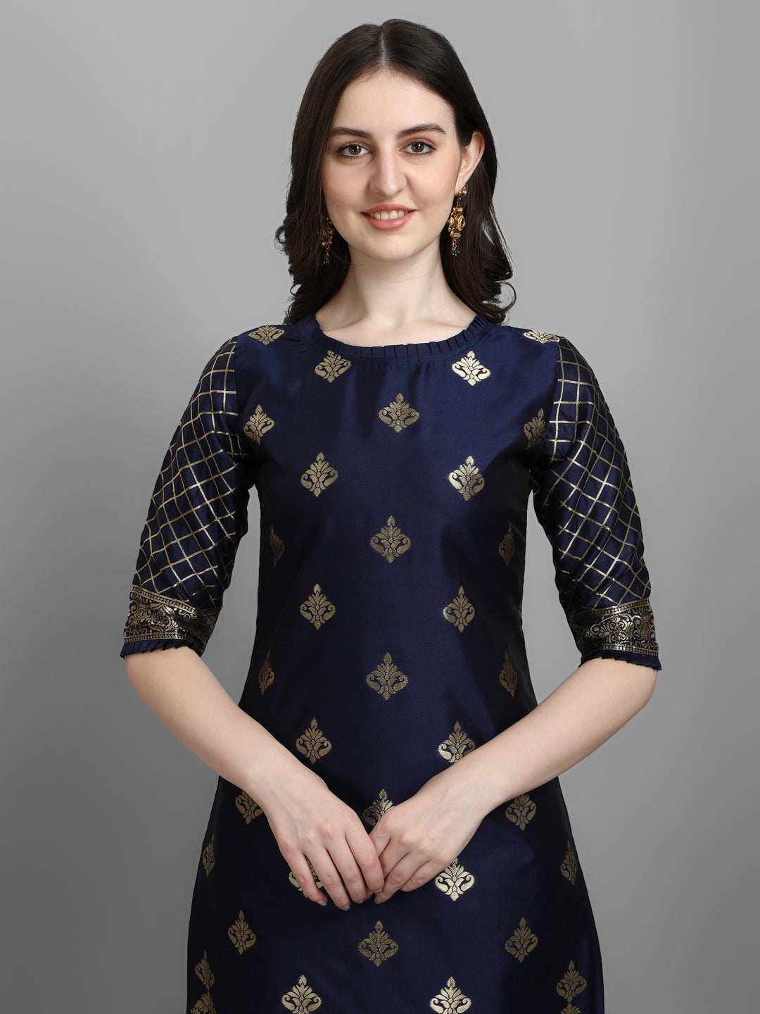 VredeVogel Cotton Silk Kurta and Pant Set with Banarasi Silk Dupatta
